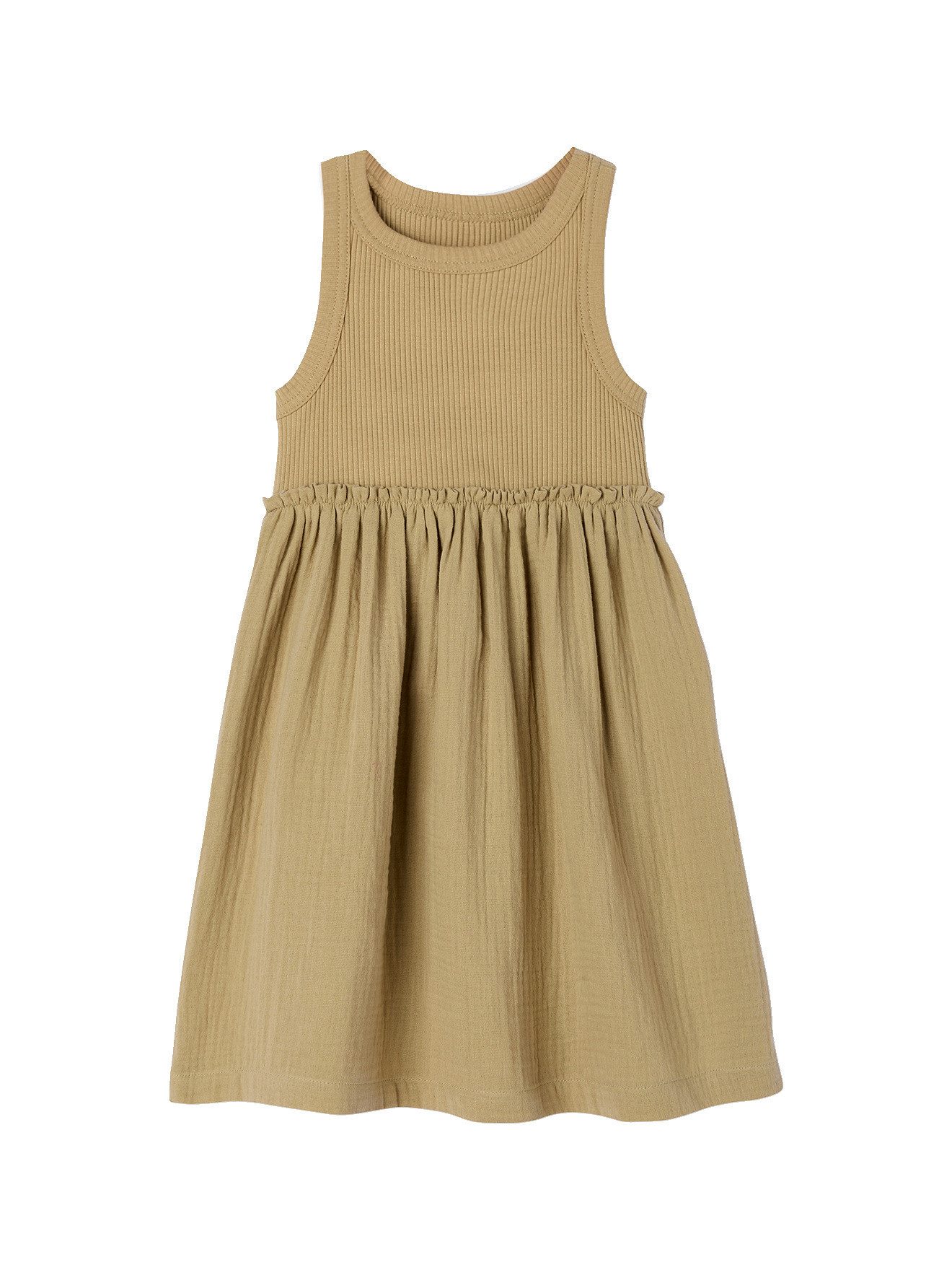 Minikleid Ärmelloses Kleid mit Materialmix Mädchen