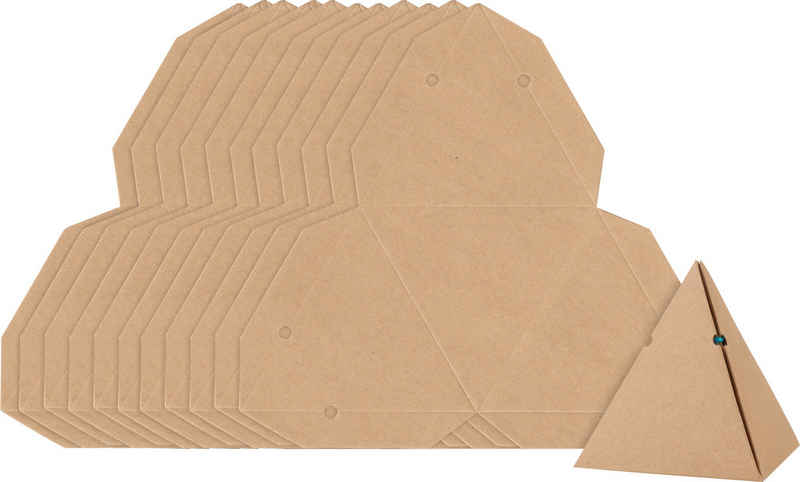 VBS Aufbewahrungsbox Kraftkarton Geschenkbox Pyramide, 12,5 cm 12er Pack