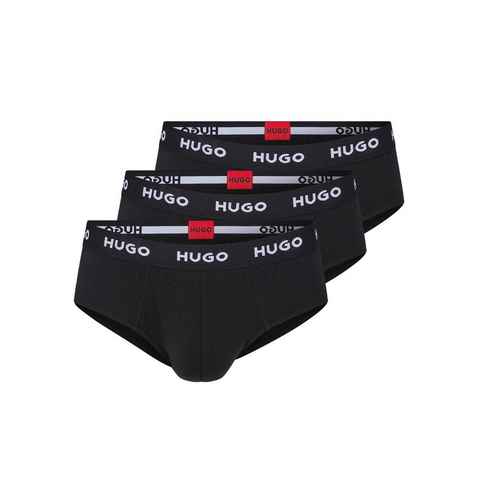 HUGO Hüftslip HIPBRIEF TRIPLETPACK (Packung, 3-St., 3er Pack) mit modischem HUGO Logo-Elastikbund