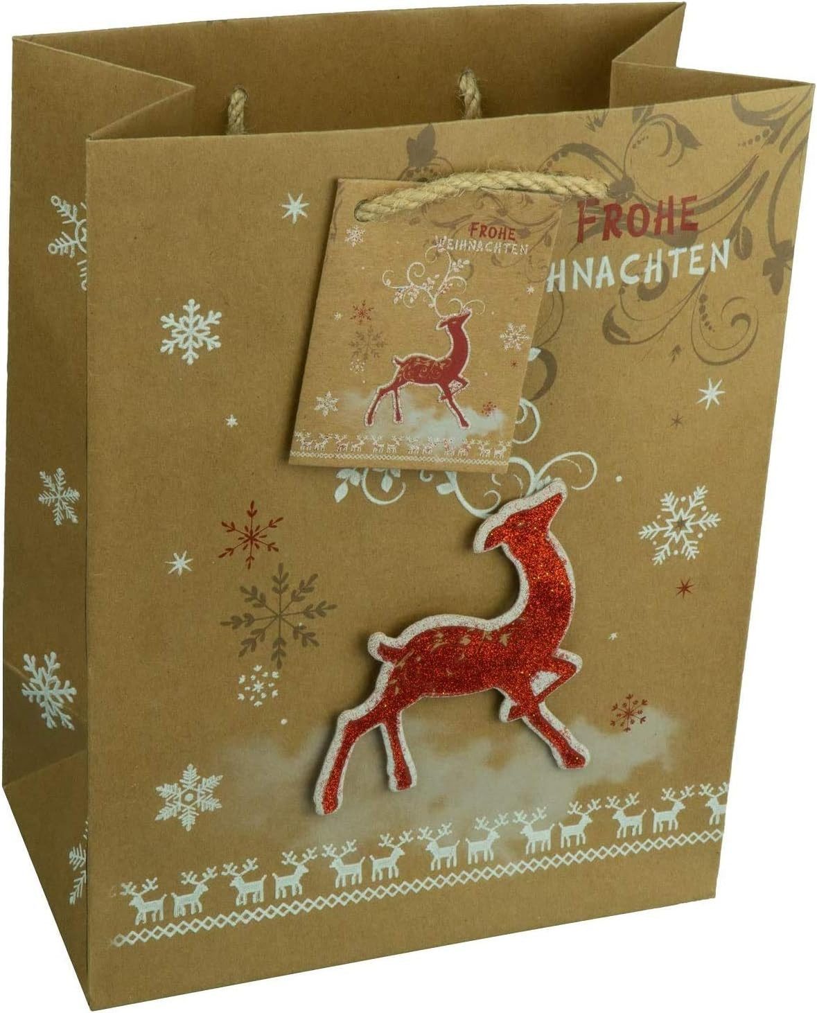 hrb Geschenkpapier 10 Stück Geschenktüten Weihnachten - modern, stabile Weihnachtstüten