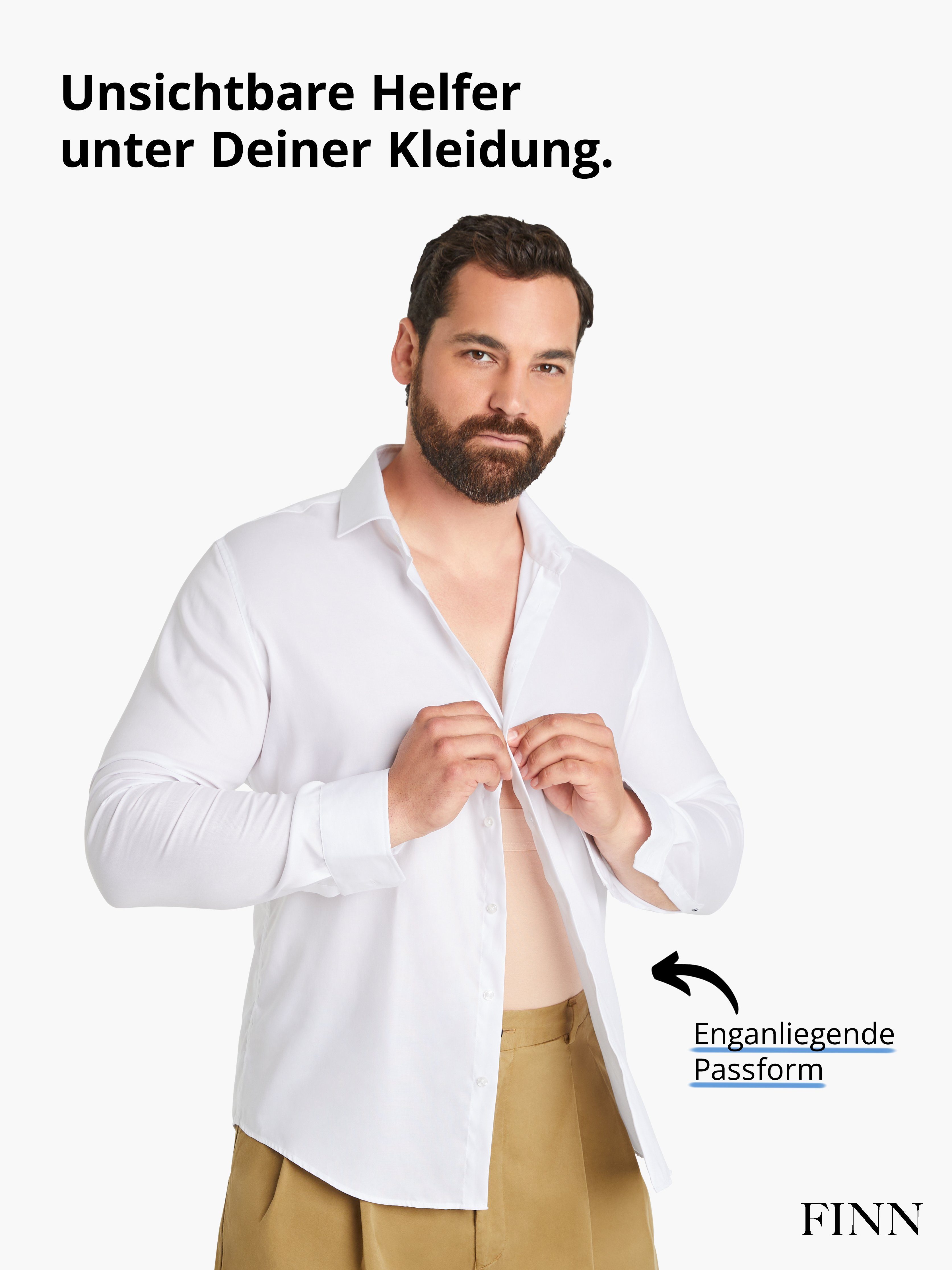 FINN Design Shapinghose Kompressions-Gürtel Herren - Shapewear Bauchbinde aus Baumwolle Starker Body-Shaper für einen flacheren Bauch – Bild 5 von 5