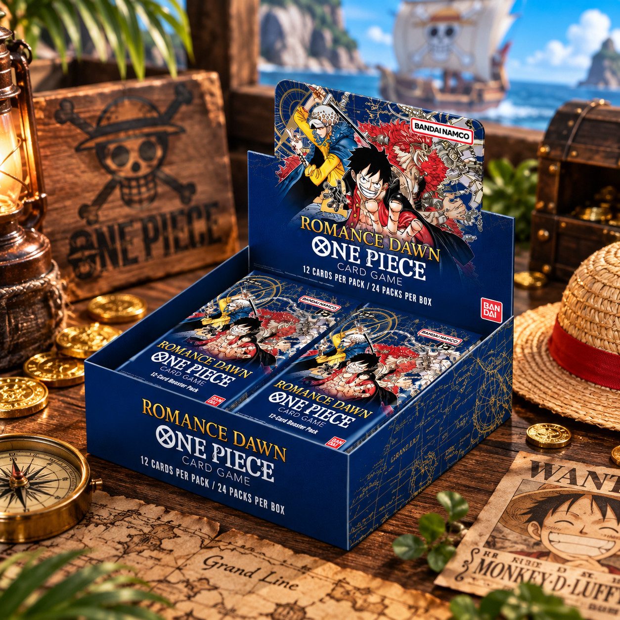 BANDAI NAMCO Sammelkarte One Piece Romance Dawn Booster Display OP01 Englisch
