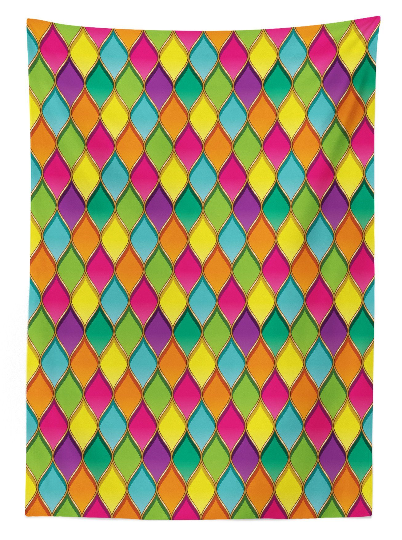 Abakuhaus Tischdecke Farbfest Vivid Außen geeignet Farben, Waschbar Bereich Klare Kurven den Für Farbige Geometrisch