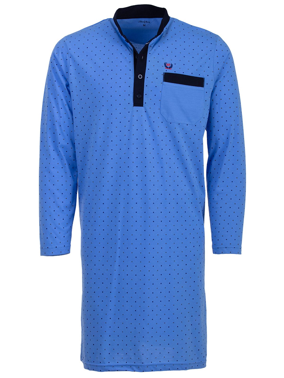 Henry Terre Nachthemd Nachthemd Langarm - Stehkragen mit Punkten günstig online kaufen