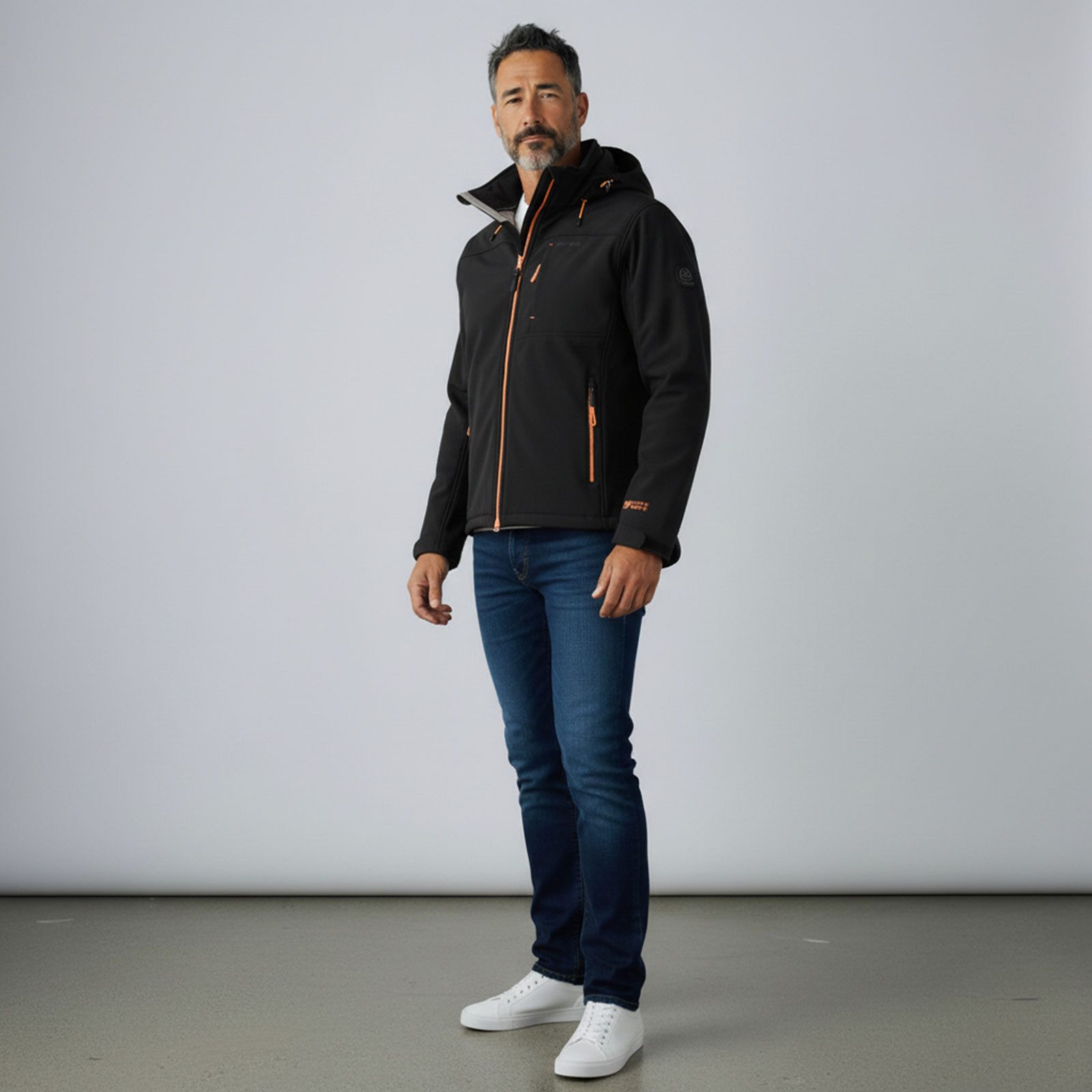 Dry Fashion Softshelljacke Amrum Herren Jacke Softshell Fleece-Innenfutter - Outdoor-Jacke Modern Atmungsaktiv, Wind- & wasserabweisend, 2-Wege-Reißverschluss, Taschen