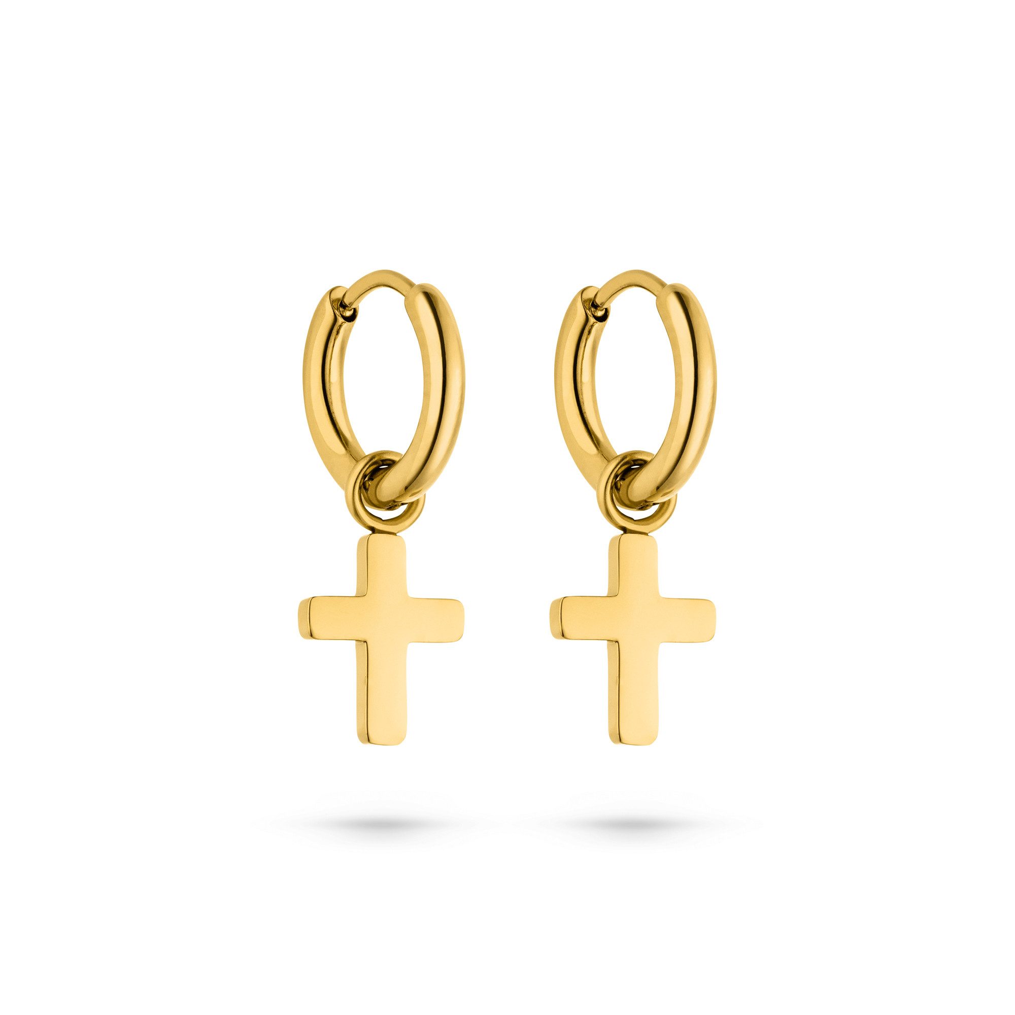 s.Oliver Paar Creolen mit abnehmbaren Kreuz-Einhängern, Modern Cross