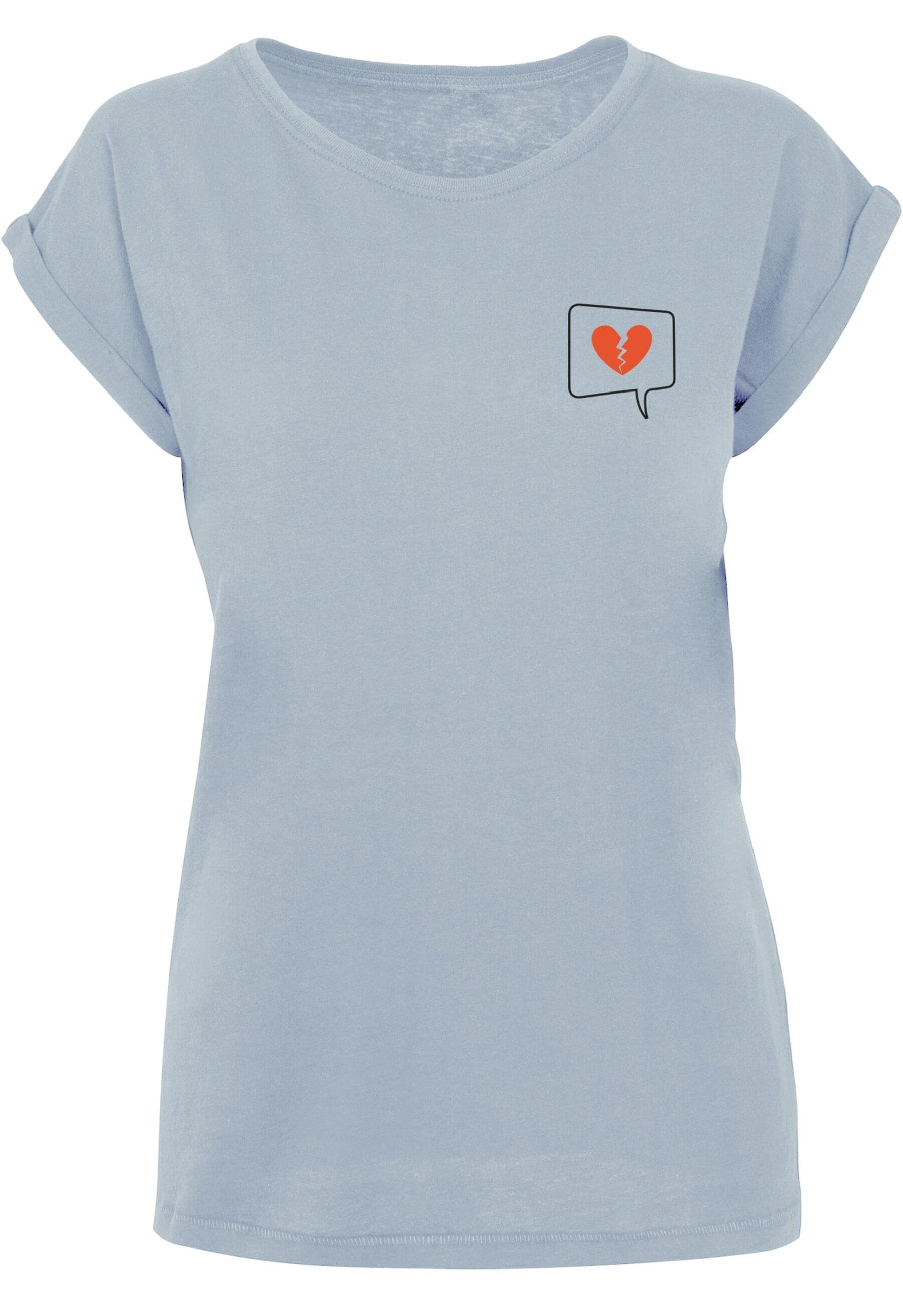 Damen Merchcode Ladies Extended oceanblue Shoulder T-Shirt (1-tlg) Heartbreak Tee