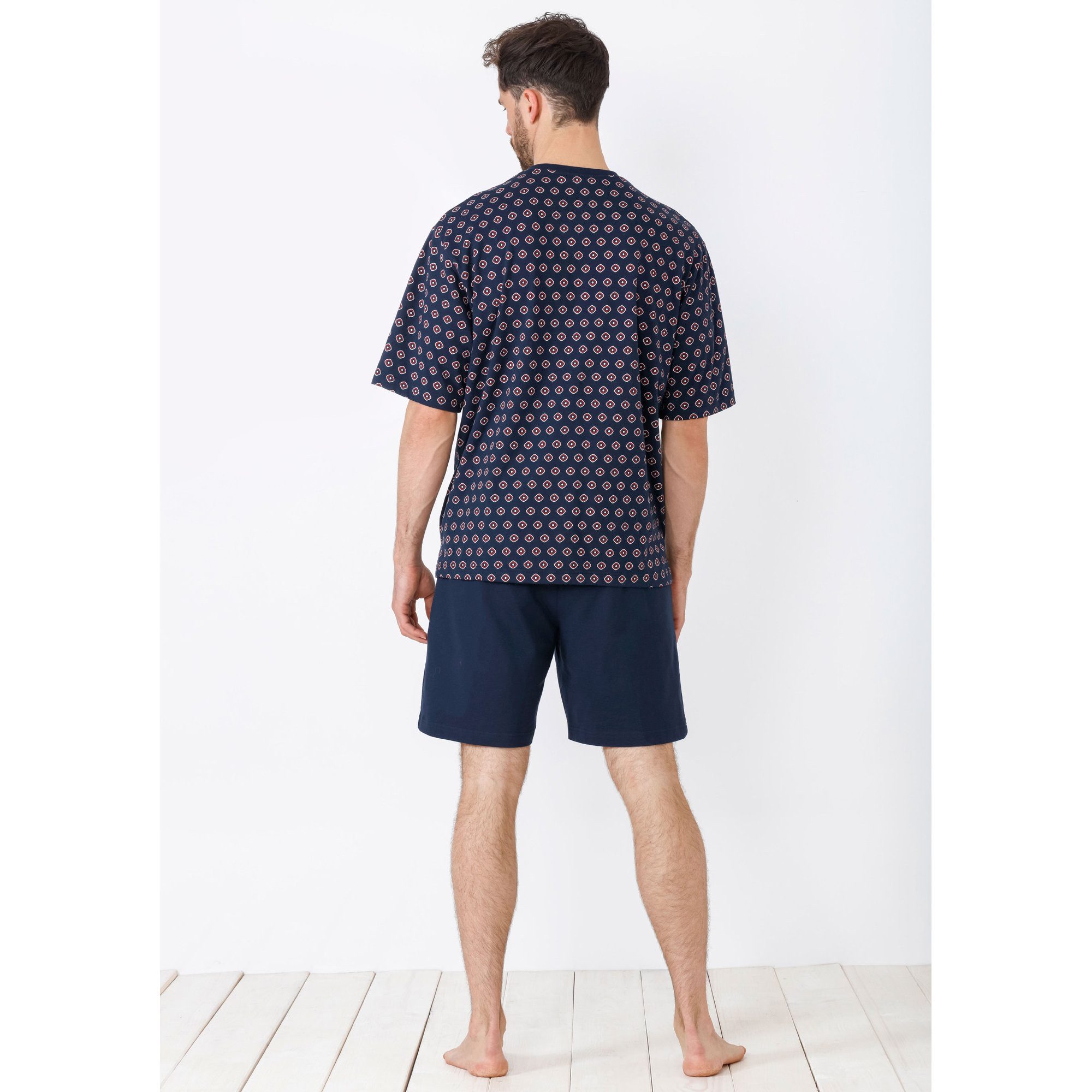Hajo Pyjama Herren-Shorty Single-Jersey gemustert günstig online kaufen