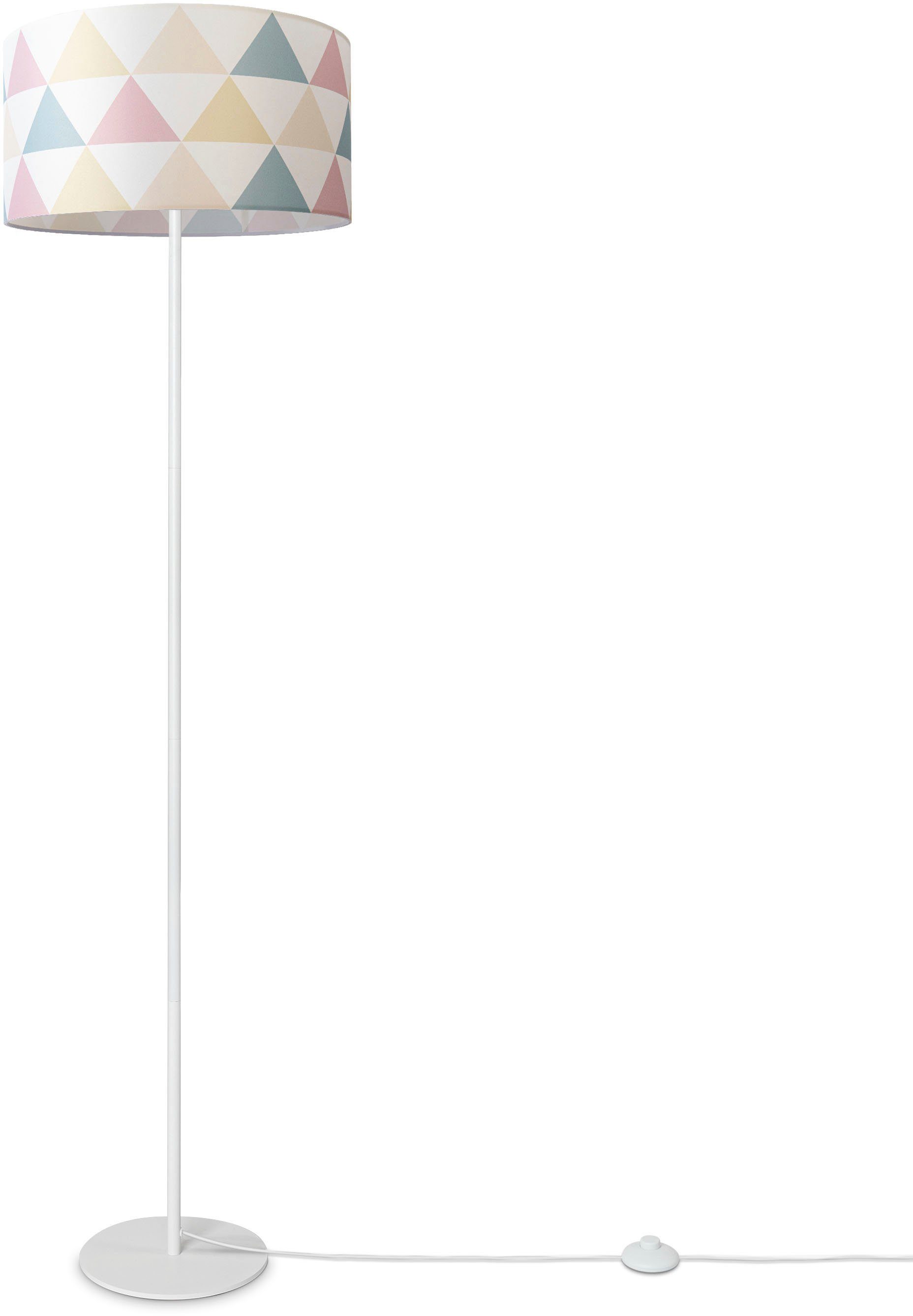 Paco Home Stehlampe Luca Bunt Wohnzimmer ohne Dreieck Standleuchte Stehlampe Delta, Stoffschirm Leuchtmittel, Textil