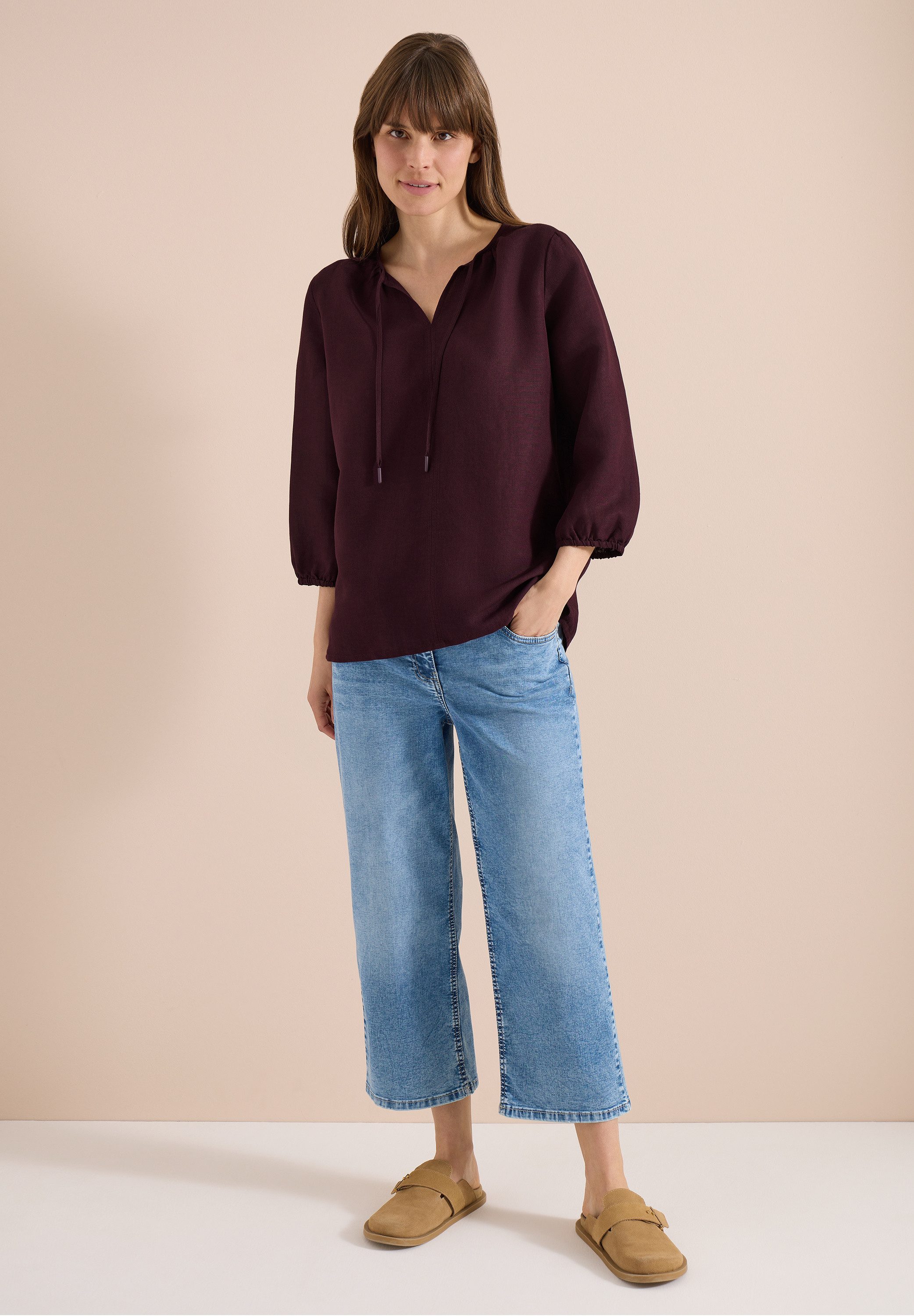 CECIL Shirtbluse mit Leinenanteil