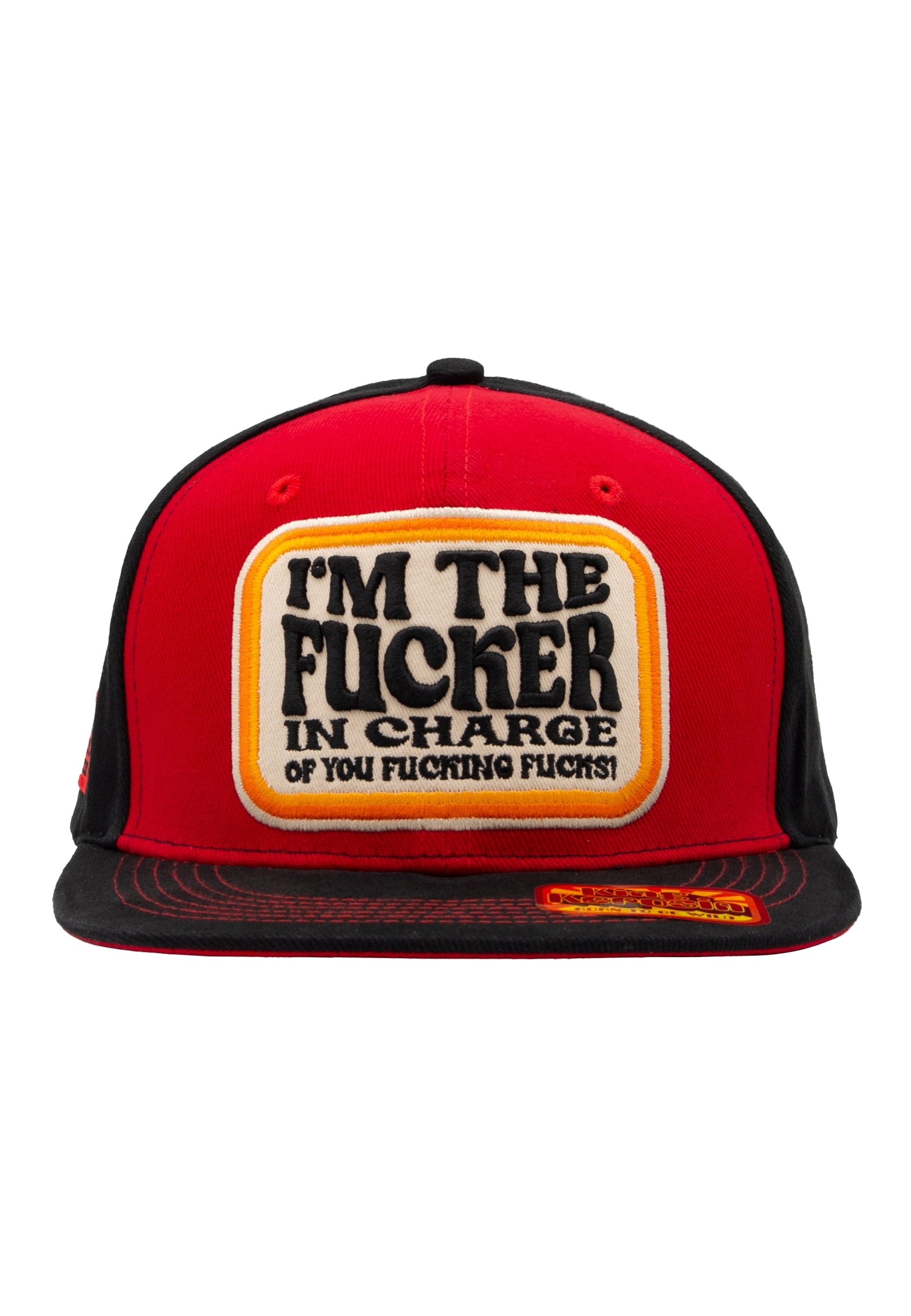 KingKerosin Snapback Cap I'm The Fucker In Charge Of You Fucking Fucks (1-St) mit verstecktem Print