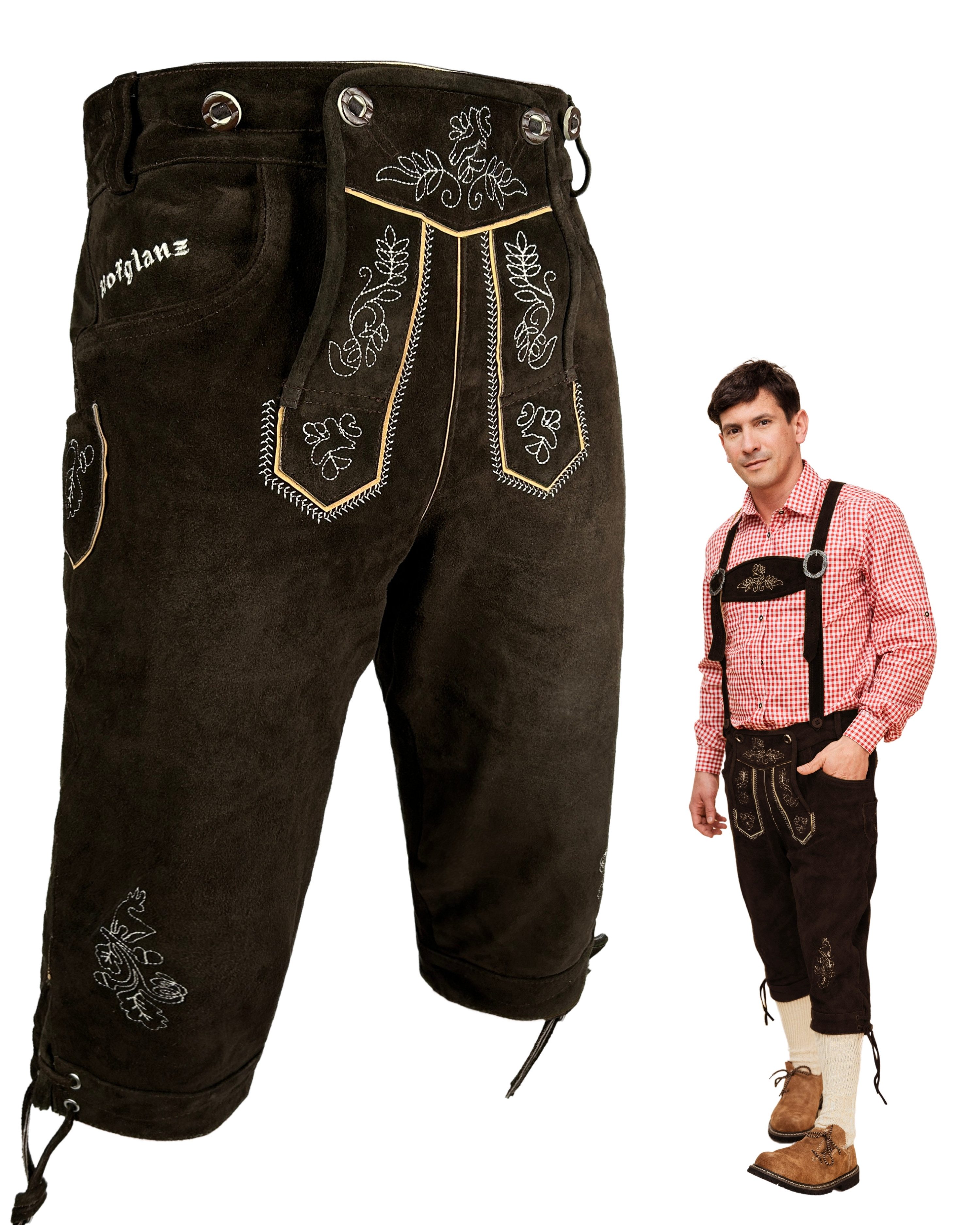 HOFGLANZ Trachtenlederhose Herren traditionelle Lederhose lang günstig online kaufen