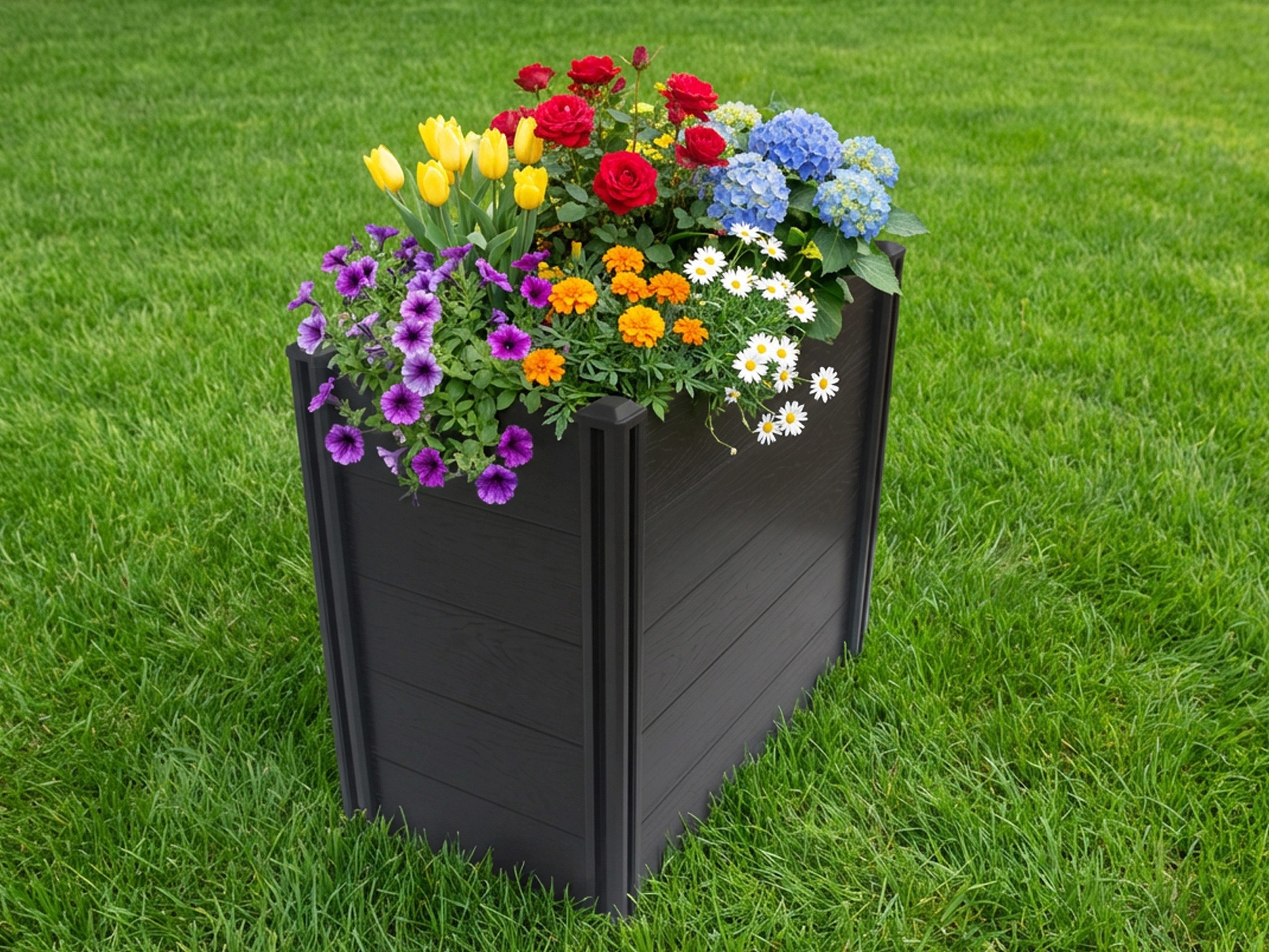 KONIFERA Hochbeet Kunststoff, verschiedene Größen, Holzoptik