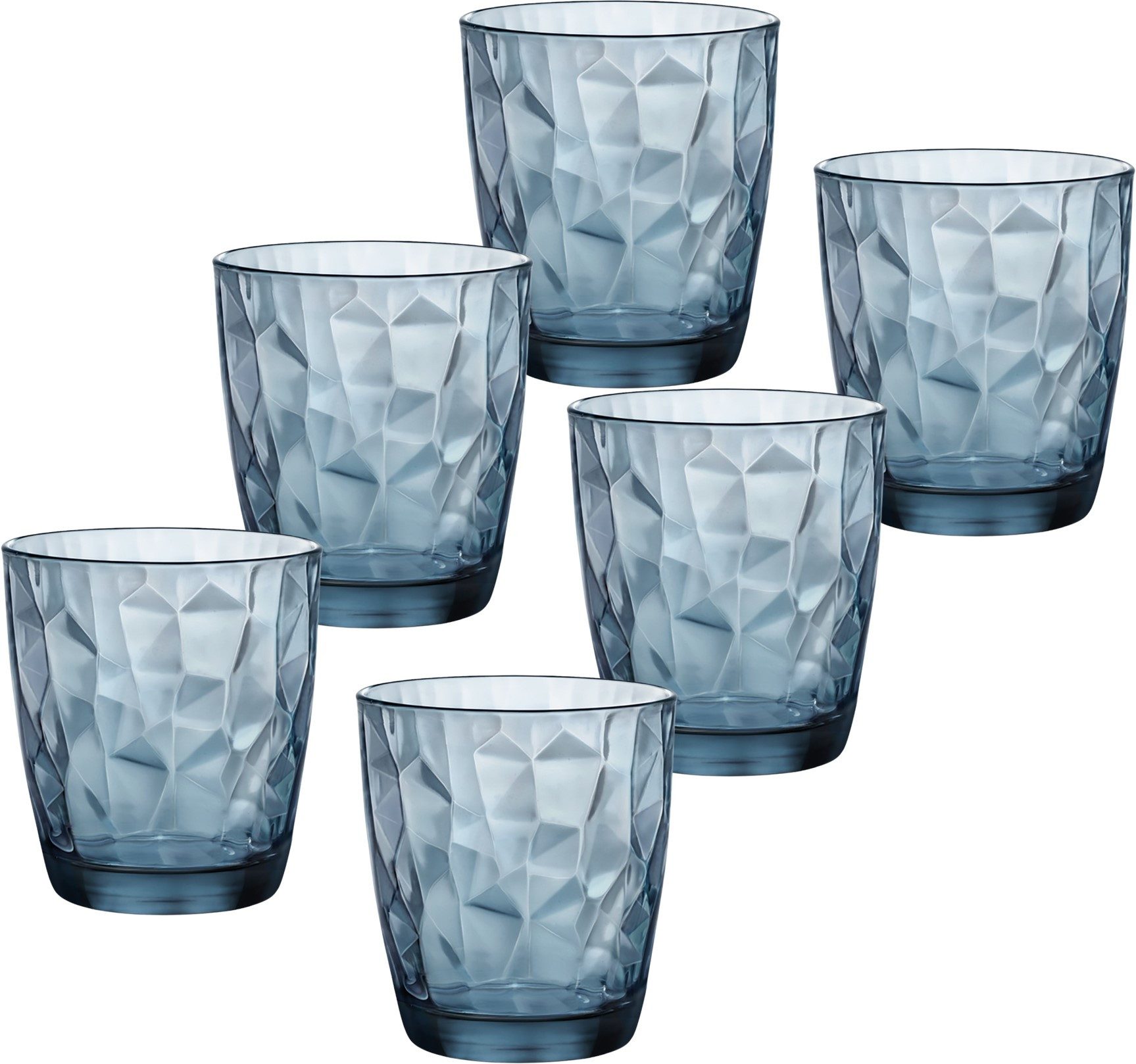 Bormioli Rocco Tumbler-Glas Diamond Trasparente Trinkglas, Wasserglas, Saftglas, 305ml, Glas