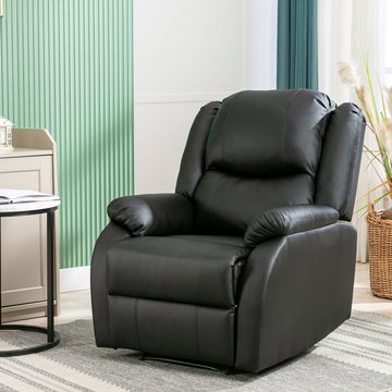 XDOVET Relaxliege Liege Einzelsessel Fernsehsessel Ausziehließer mit Fußstütze, Liegestuhl PU Leder Sessel Liege Einlades Sofa Akzent Stuhl