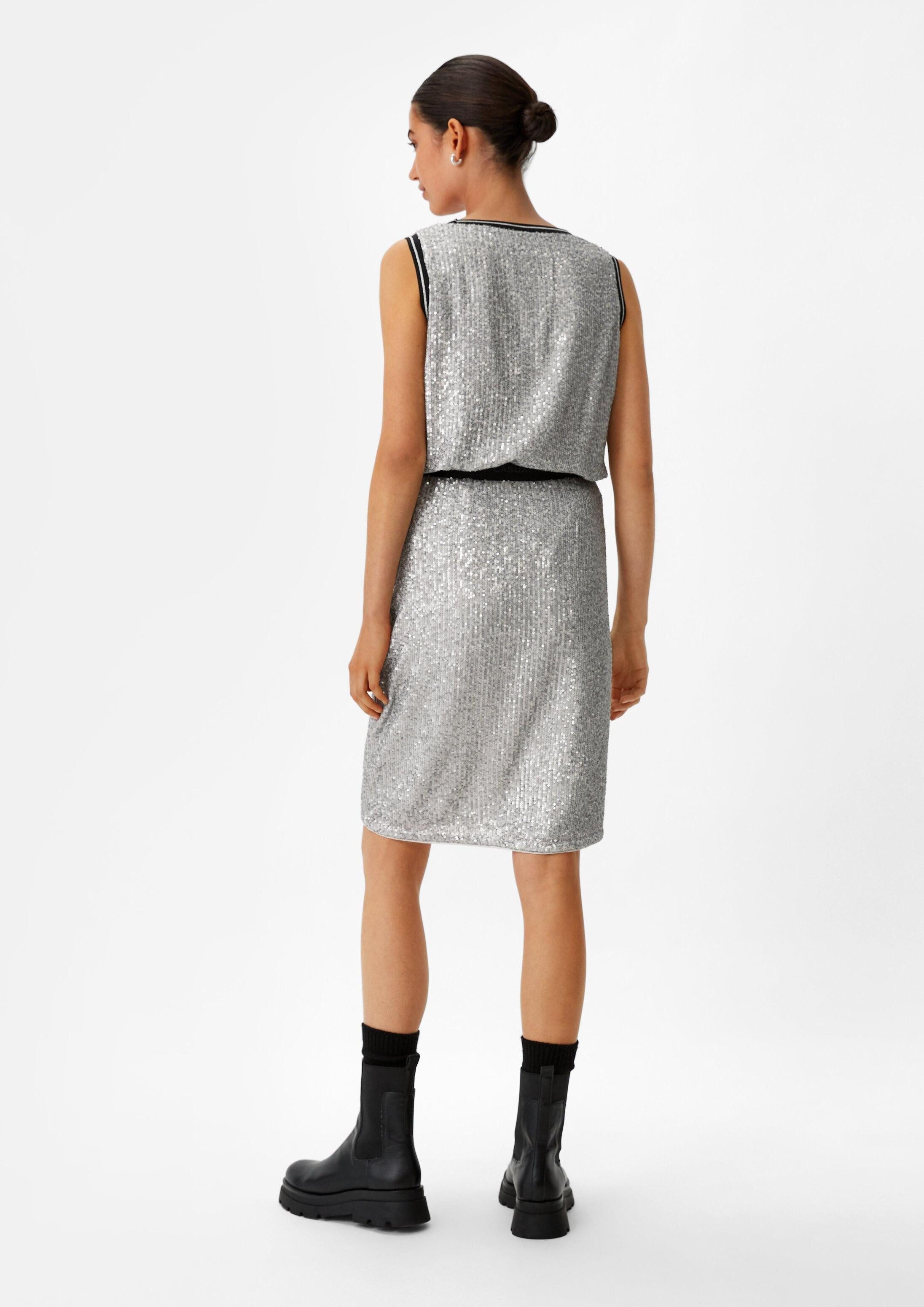 comma Blusentop Bluse Blusentop mit Pailletten