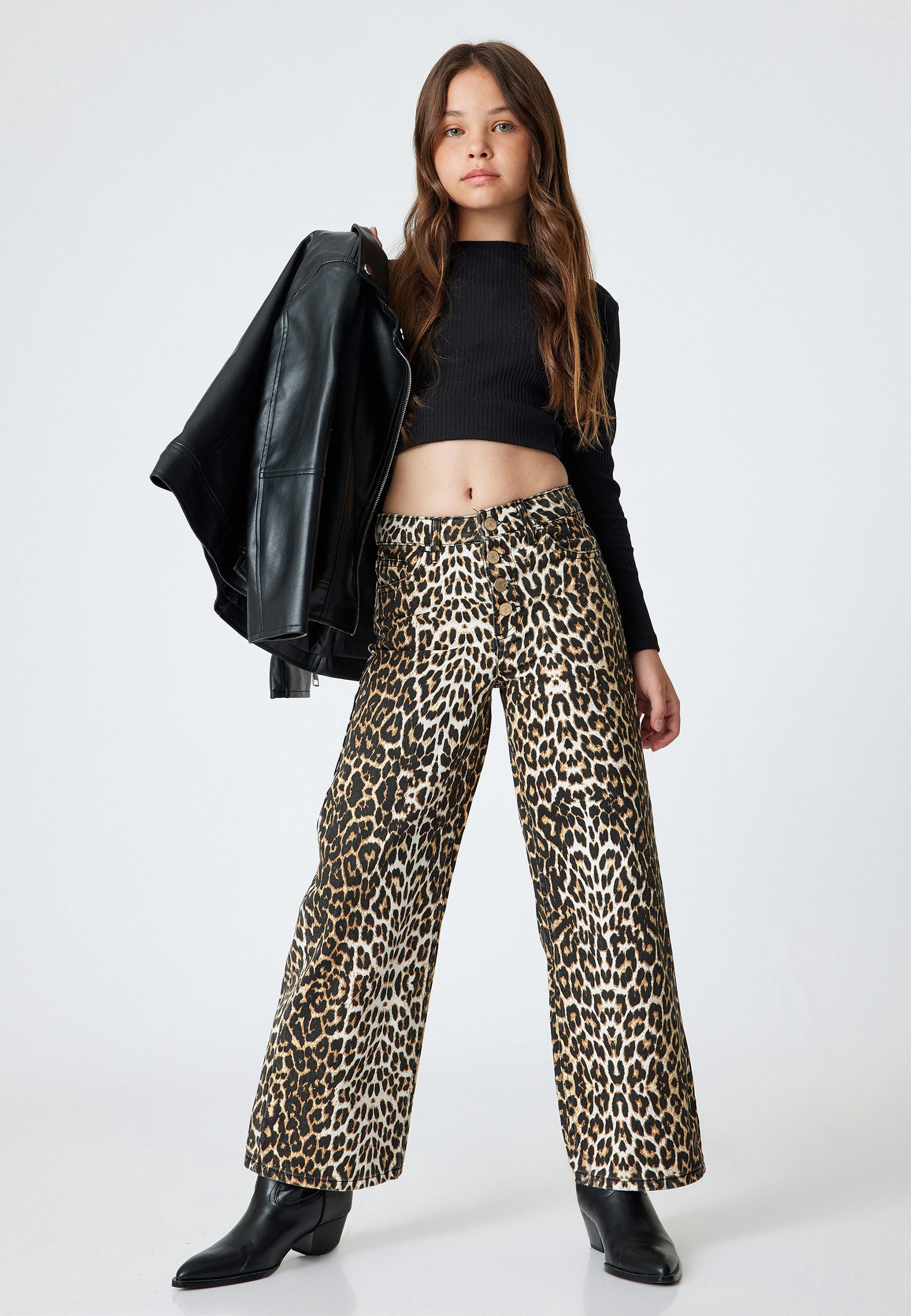 Koton 5-Pocket-Jeans Normale Leibhöhe Wide Leg