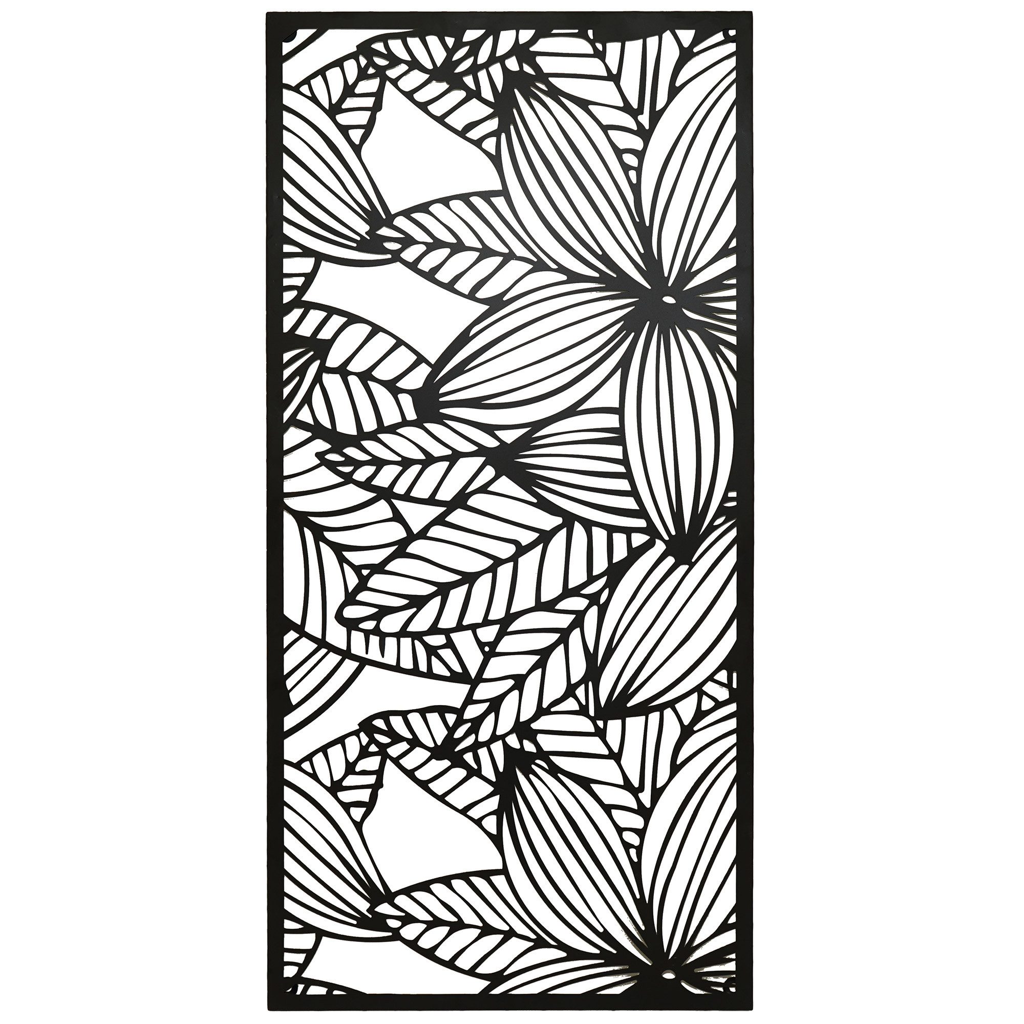 UNUS ELEMENTS Dekohänger Metallbild Blumen, 120x60 cm Wanddeko innen außen mit Aufhängehaken (Metallbild Blumen 120 x 60 cm Wanddeko)