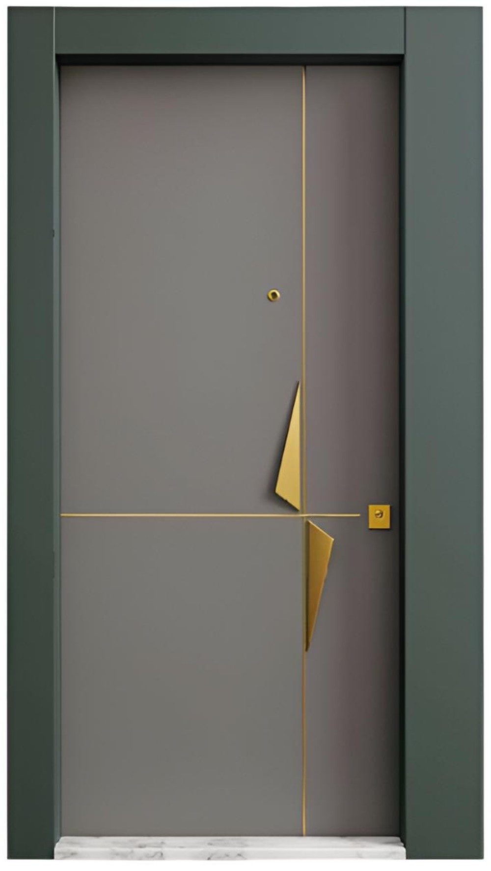 JVmoebel Haustür Gold-Graue Eingangstür Stilvolle Designer Hoteltüren, Made in Europa