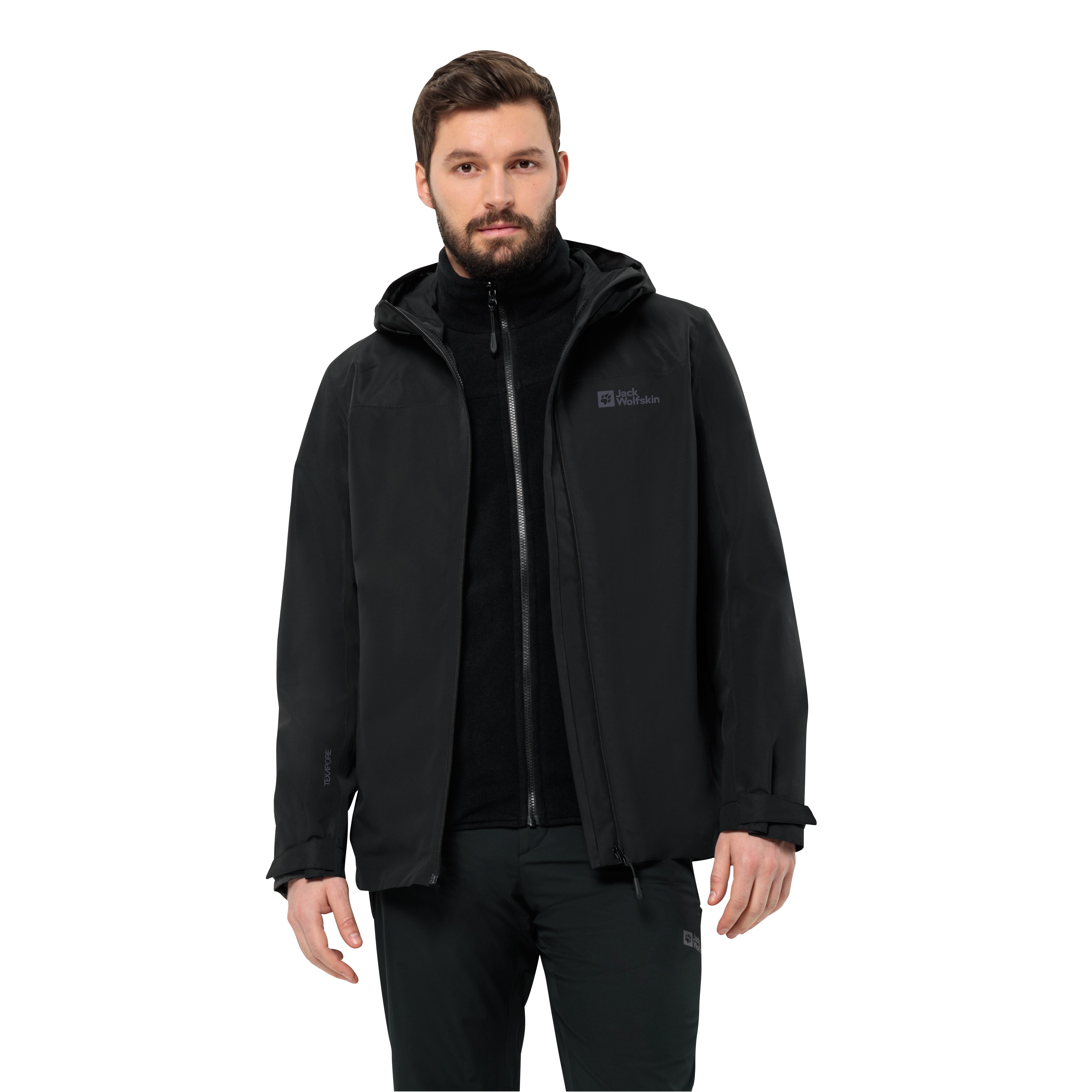 3IN1 mit M Reißverschlüssen Wolfskin JKT Jack 3-in-1-Funktionsjacke wasserabweisenden TAUBENBERG