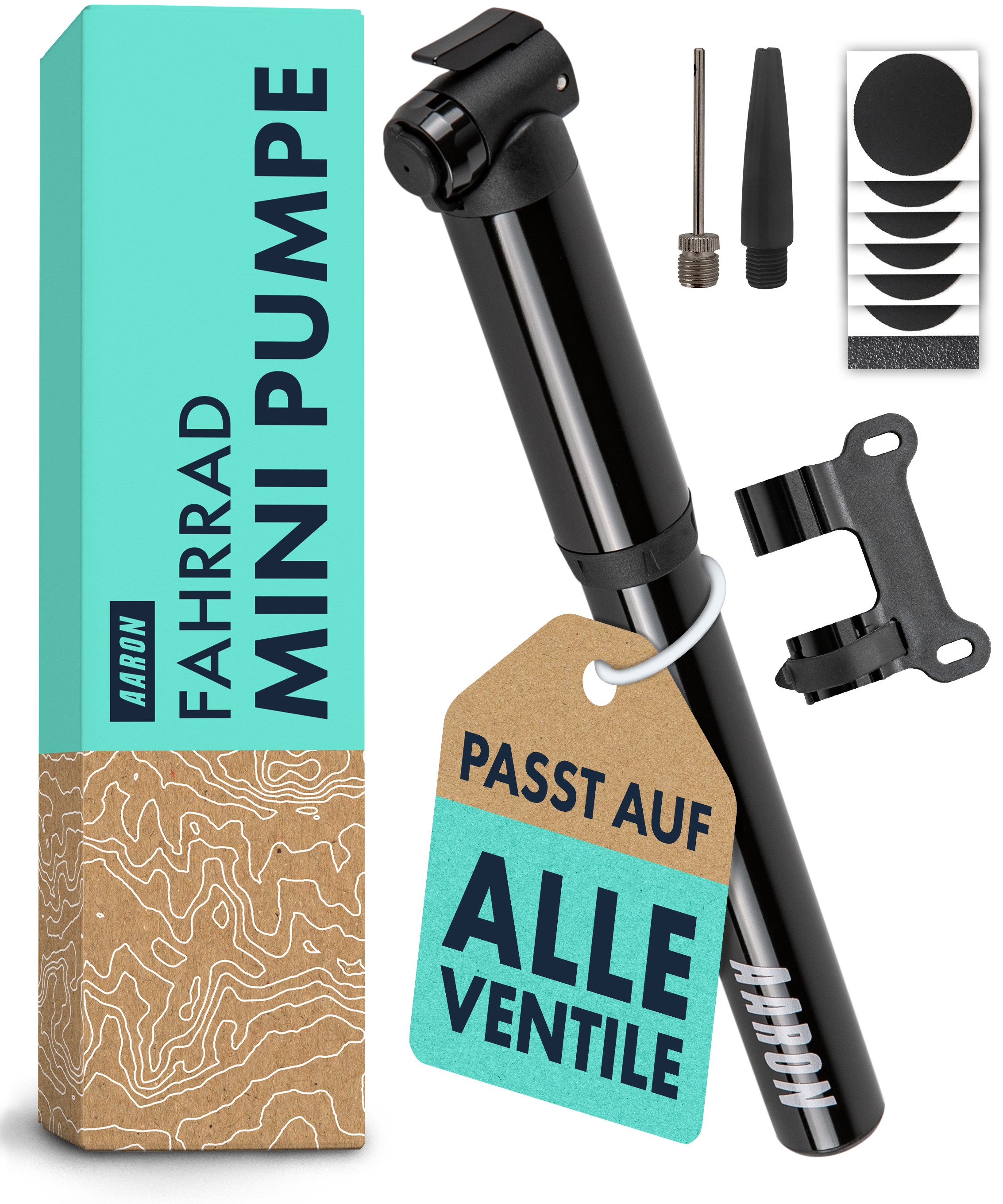 AARON Minipumpe Pocket One - Mini Fahrrad Pumpe