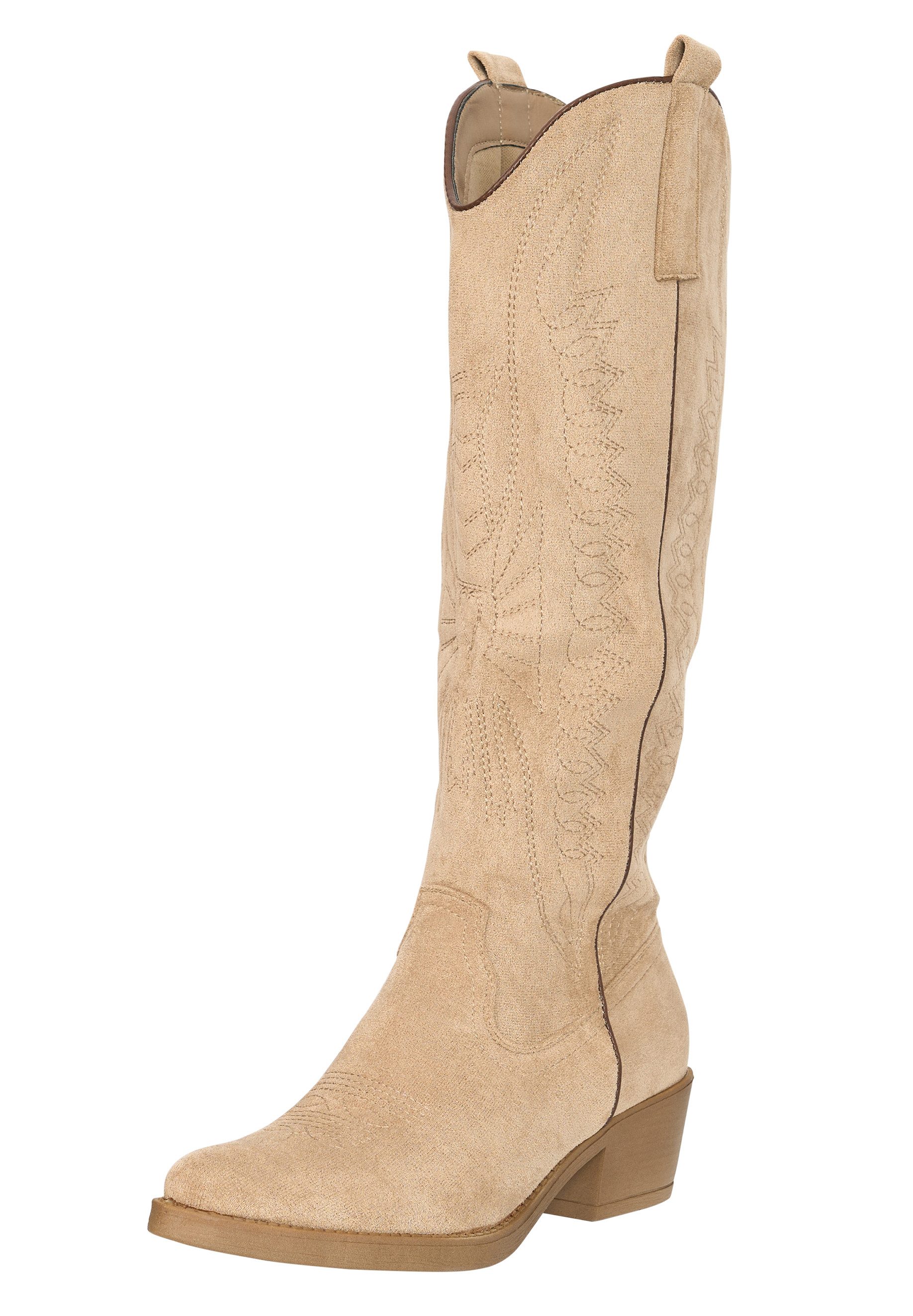 Salinyang Western Boots Damen kniehoch mit modernem Cowboy Look Stiefel