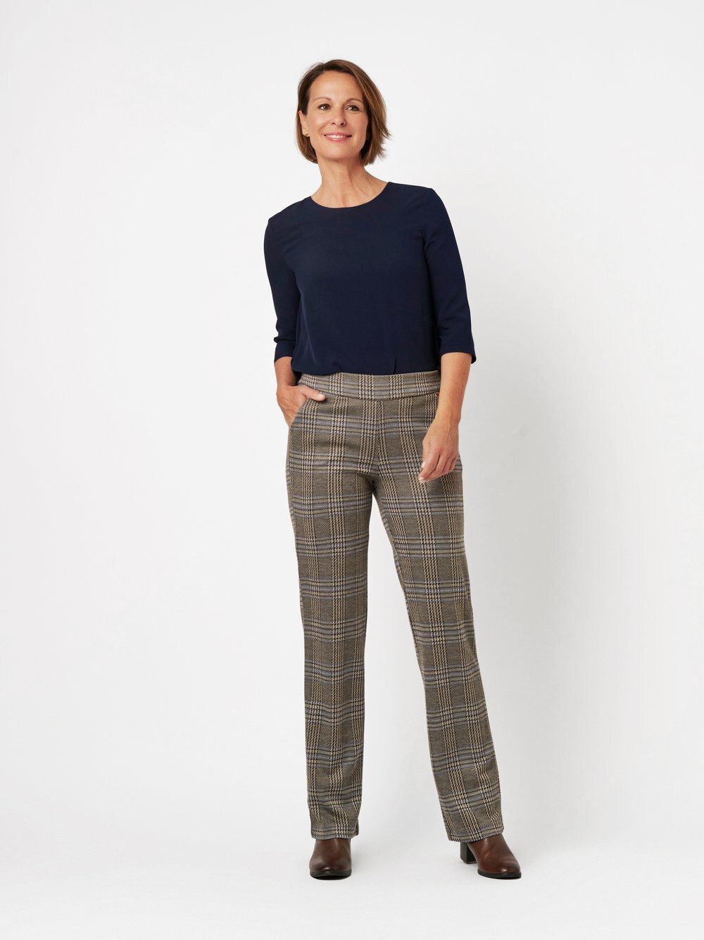 Relaxed by TONI Palazzohose Scarlet mit Karomuster günstig online kaufen