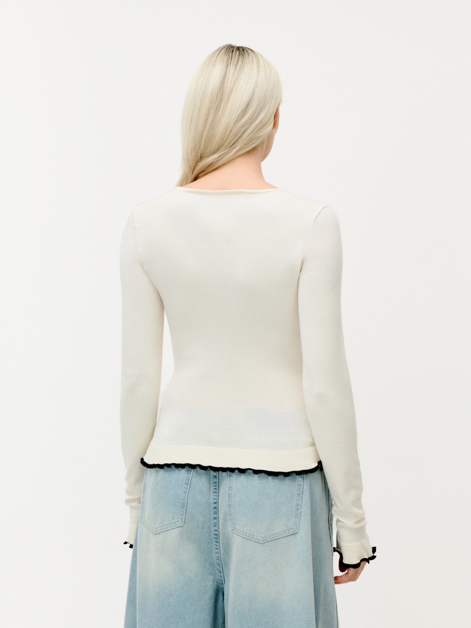 LeGer Strickpullover Marlen, LeGer by Lena Gercke slim fit, mit Wellenkanten