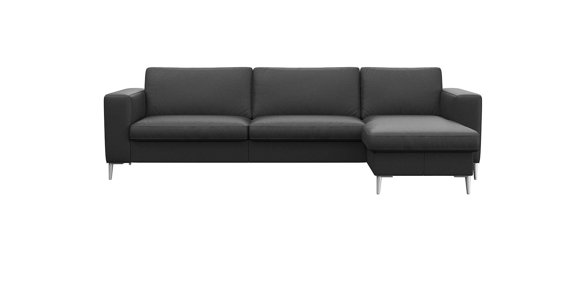 FLEXLUX Ecksofa Fiore, super Sitzkomfort durch Kaltschaum im Sitz, L-Form, breite Armlehnen, Füße Alu