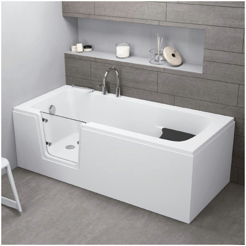 Dusche-24 Badewanne Badewanne mit Tür 140x70, 150x75, 160x75, 170x75 und 180x80 cm PAVO, optionale Schürze passend zur Einbausituation
