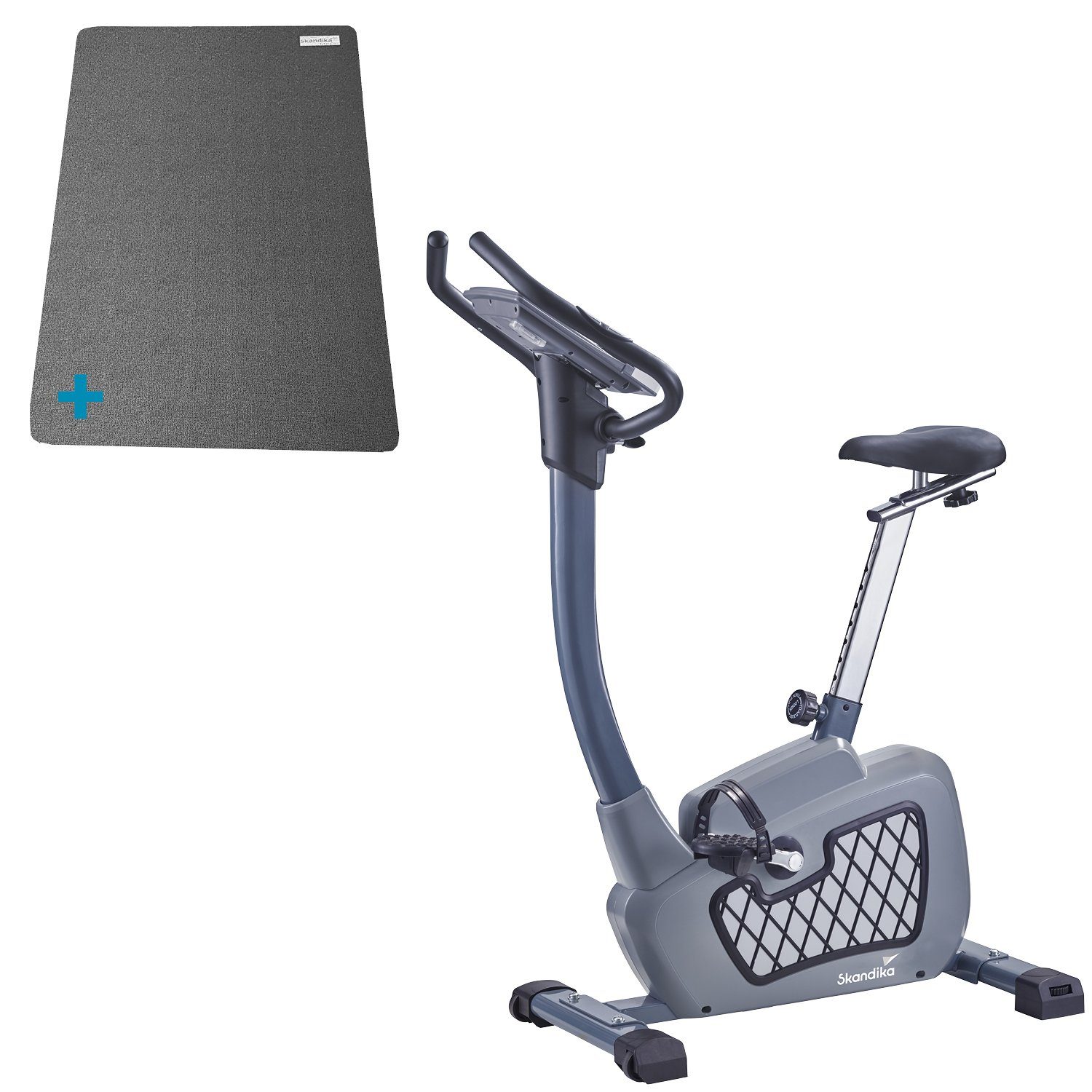 Skandika Ergometer Wiry (mit Bodenschutzmatte), Heimtrainer mit 11 kg Schwungmasse