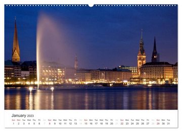 CALVENDO Wandkalender Hamburg / UK-Version (Premium-Calendar 2023 DIN A2 Landscape)