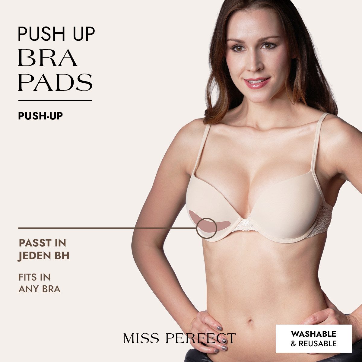 Miss Perfect BH-Einlagen 20042-62, Push-up Bra Pads – BH-Einlagen für volleres Dekolleté