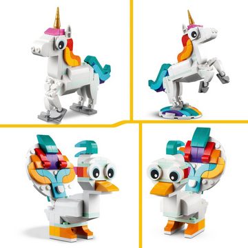 LEGO® Konstruktionsspielsteine Magisches Einhorn (31140), LEGO® Creator 3in1, (145 St)