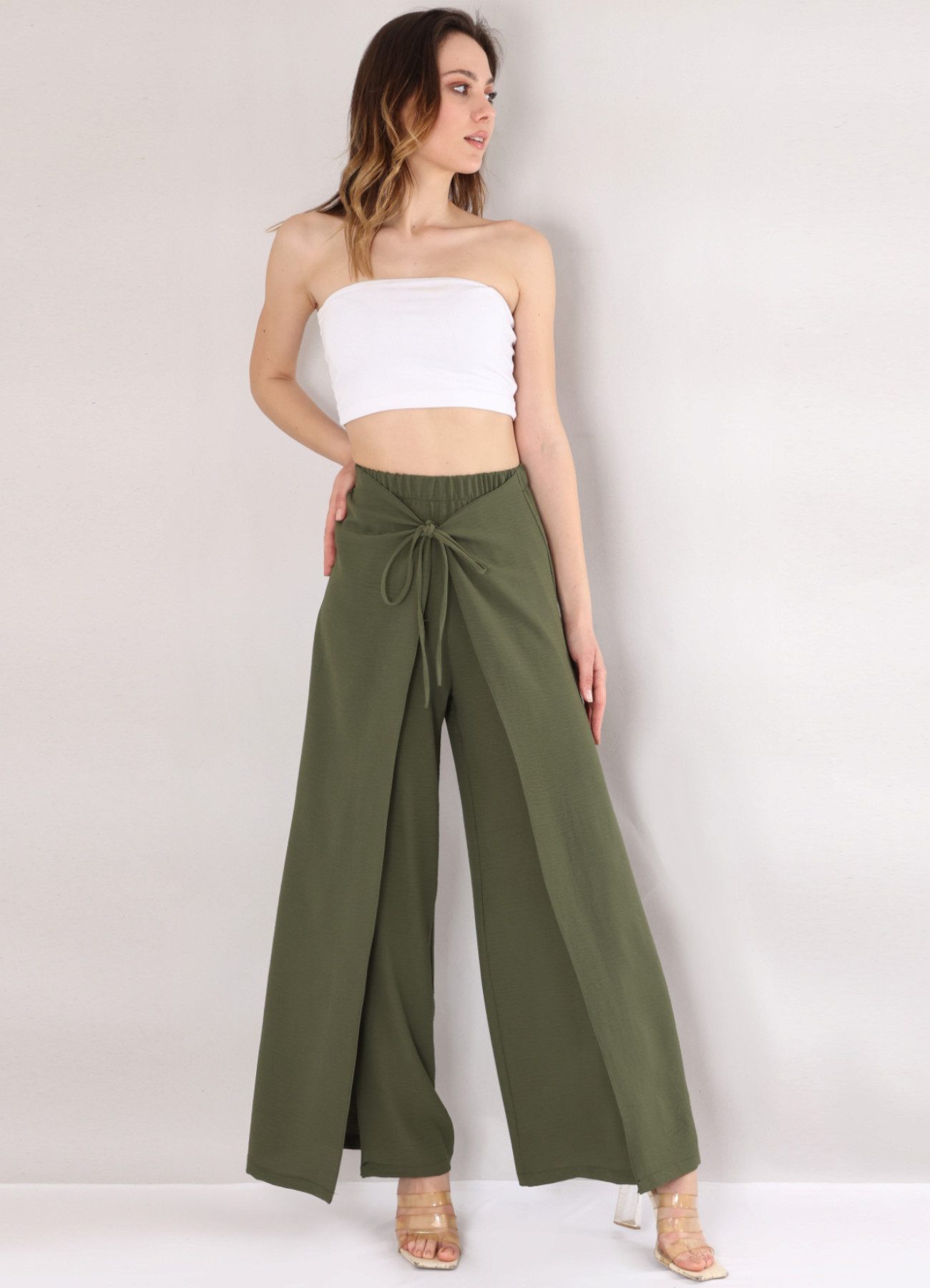 fashionshowcase Haremshose Damen Weite High-Waist Hose mit Rock-Optik Einte günstig online kaufen