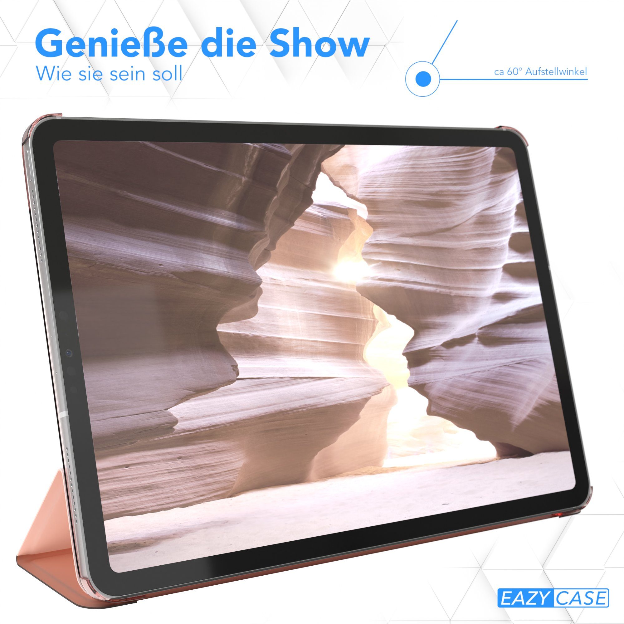 EAZY CASE Tablet-Hülle Smart Case für iPad Pro 11" 1. 2. 3. 4. Generation 11 Zoll, Tabletschutz Tabletcase kratzfeste Schutzabdeckung Flip Etui Rosé Gold – Bild 4 von 5