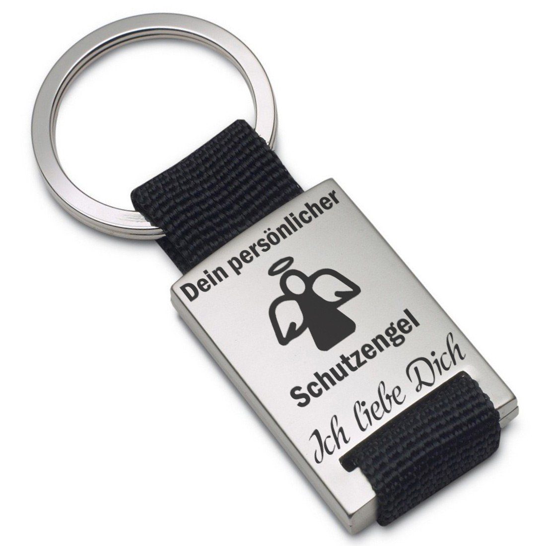 Lieblingsmensch Schlüsselanhänger persönlicher Schutzengel - ein tolles Geschenk und Glücksbringer (Schlüsselanhänger mit Gravur, inklusive Schlüsselring), Robuste und filigrane Lasergravur