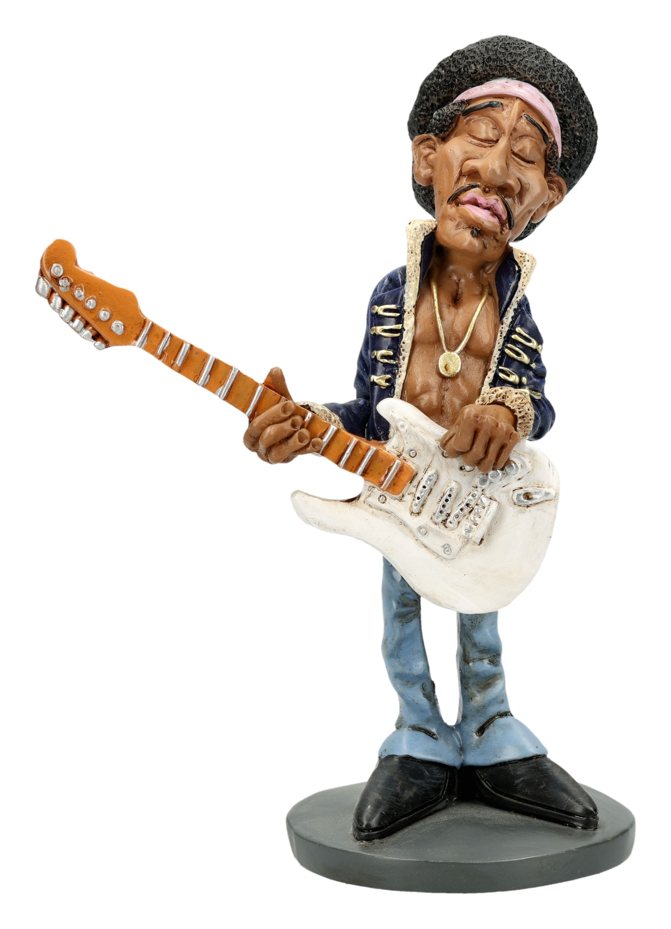 Figuren Shop GmbH Dekofigur Gitarrist Figur – Jimi Statue Rockstar Sammlerfigur 12.5 cm Dekofigur