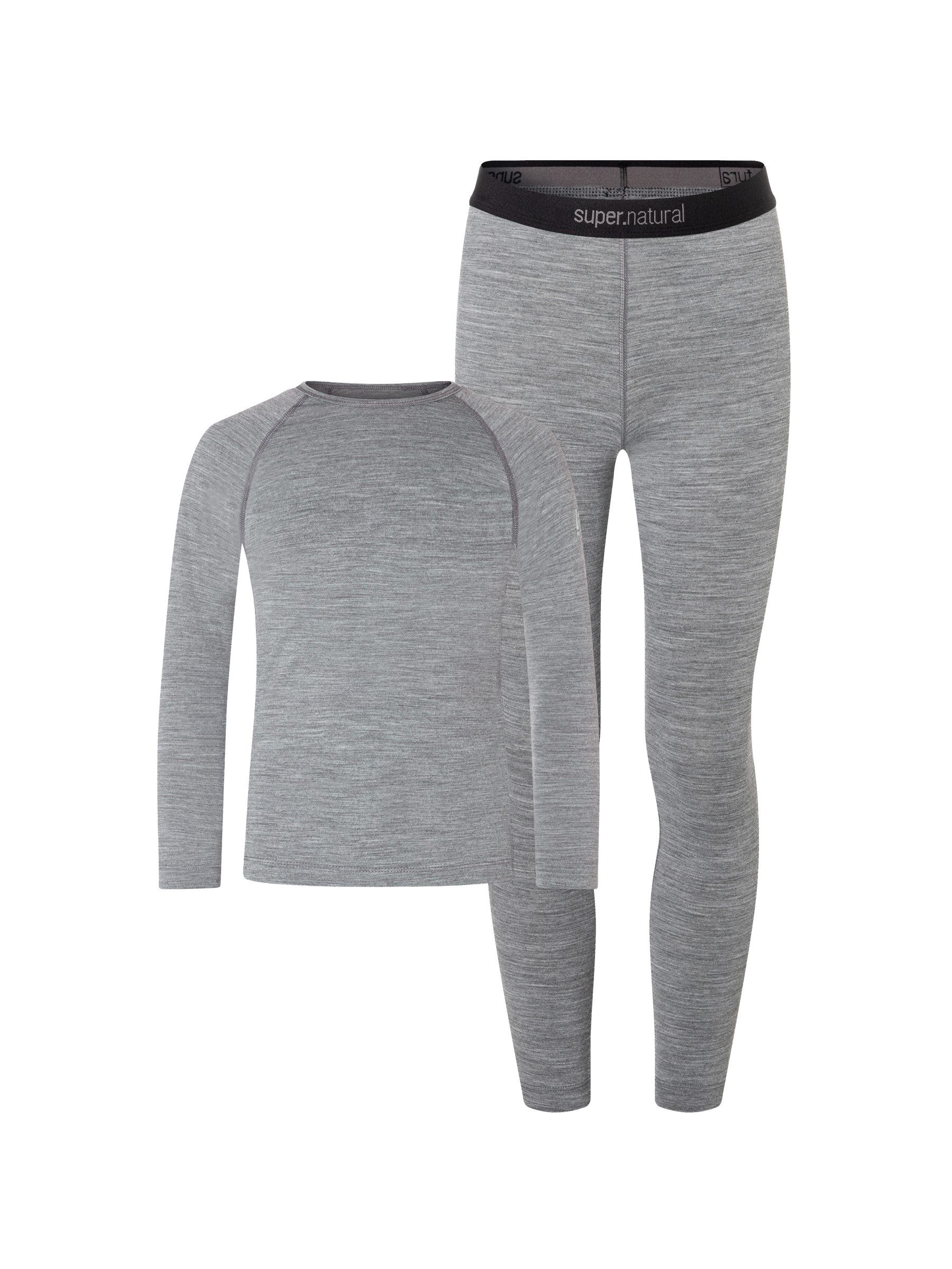 SUPER.NATURAL Langarmshirt für Kinder,Merino K TUNDRA175 BASE SET atmungsaktiv