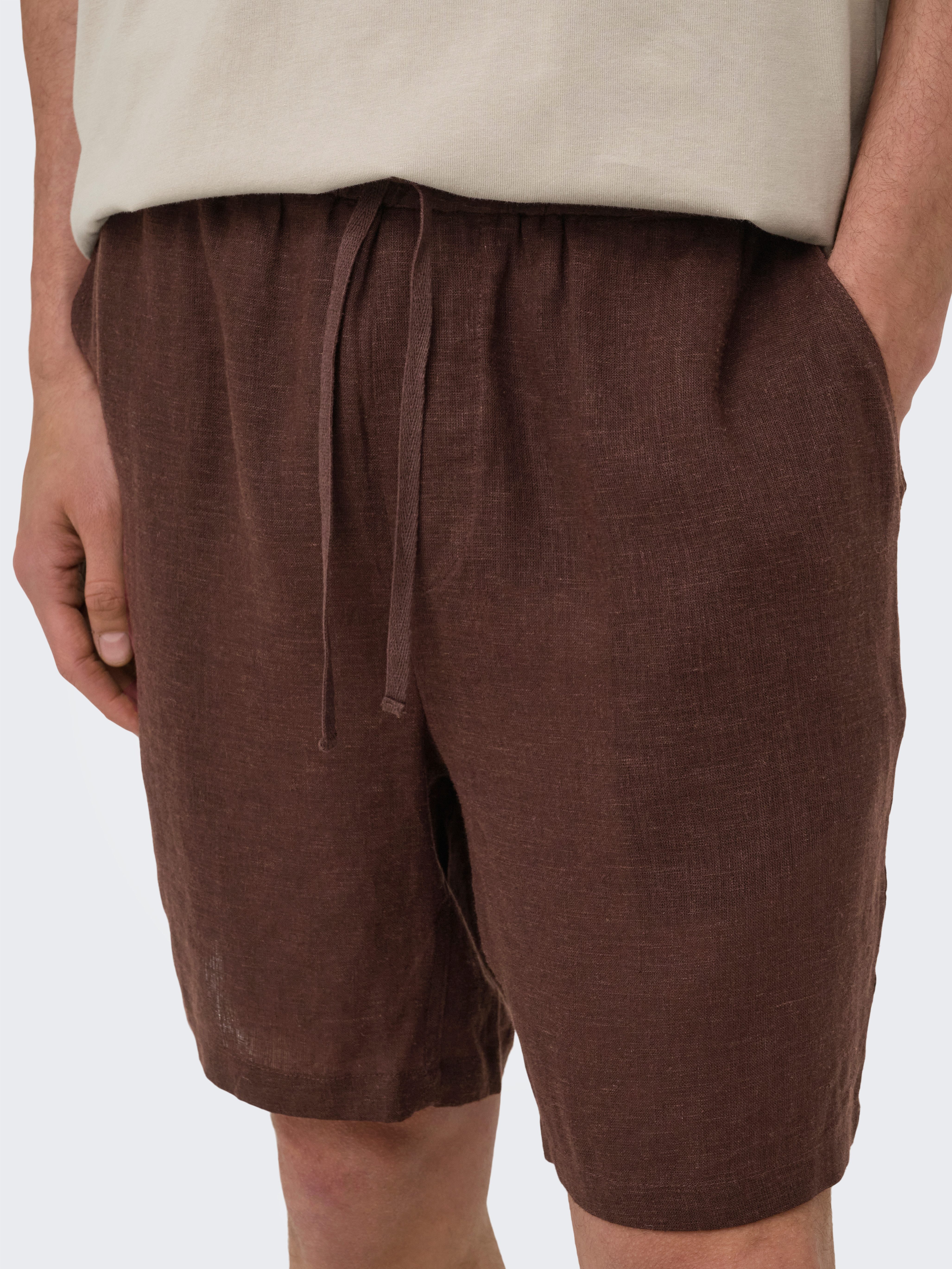 ONLY & SONS Shorts ONSLAURENCE LINEN BLEND SHORTS NOOS Viskosemischung, regular fit – Bild 4 von 5