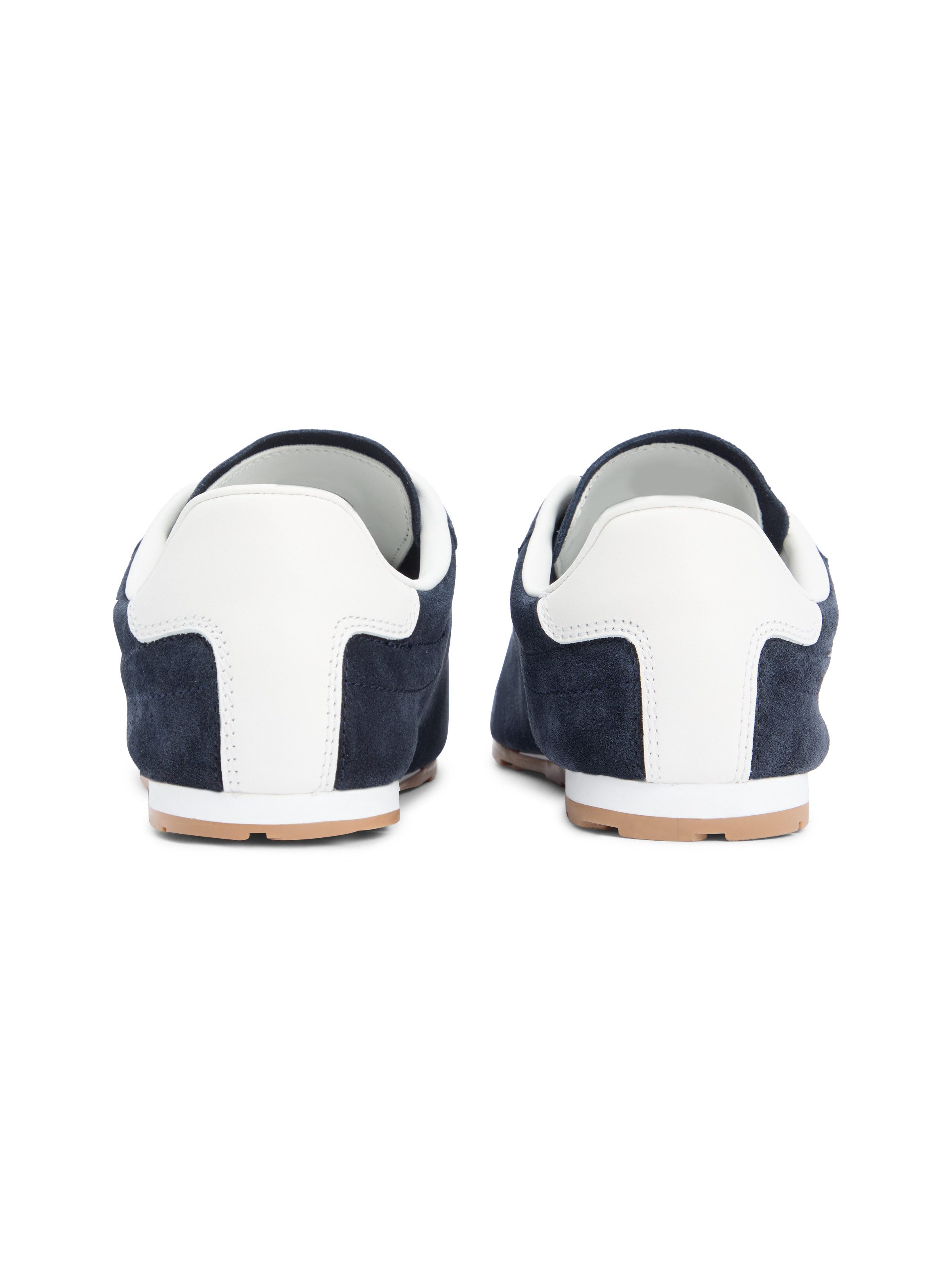 Tommy Hilfiger TH BELLA LOW RUNNER SUEDE Sneaker Halbschuh, Schnürer, Freizeitschuh mit kontrastfarbenem Fersenbesatz