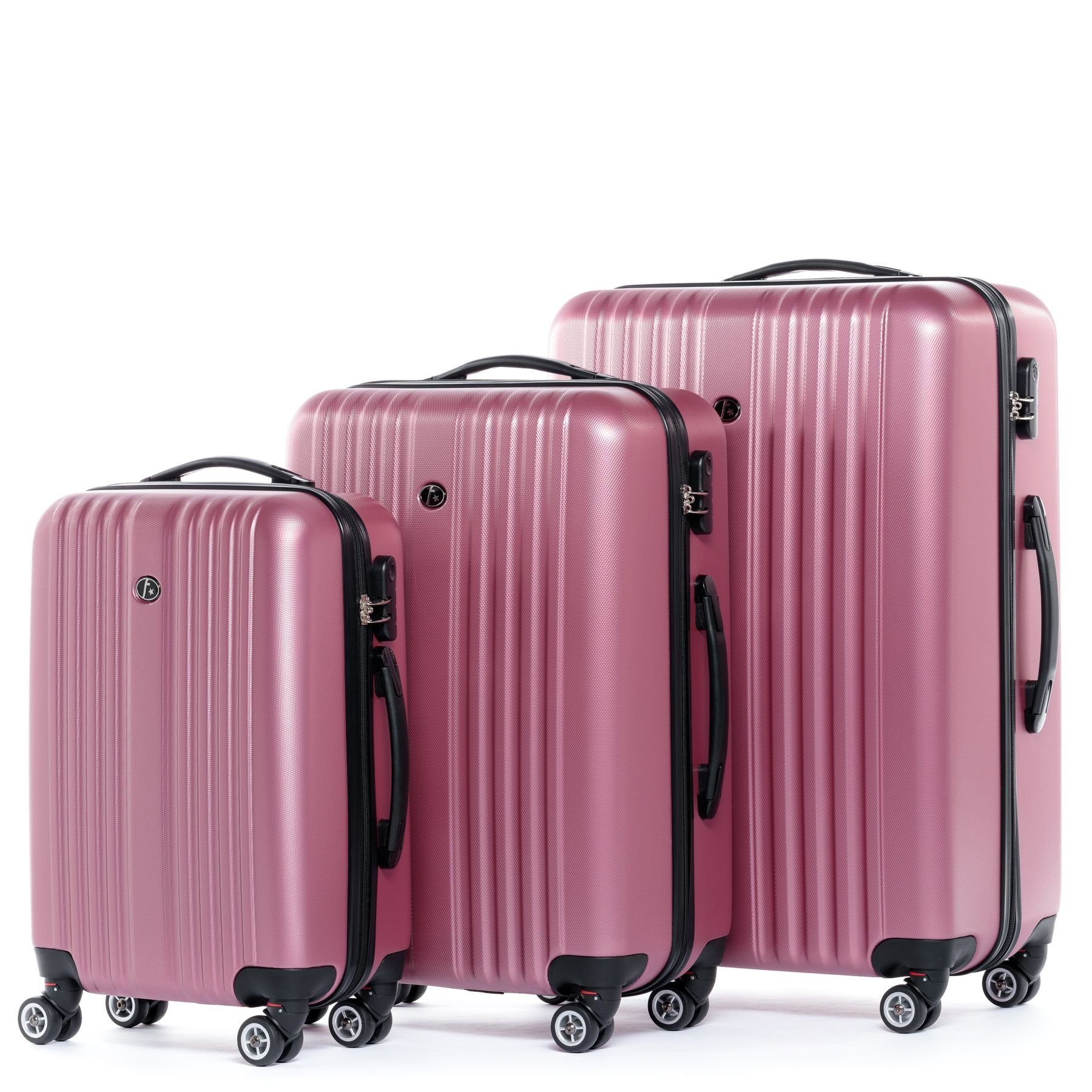 FERGÉ Kofferset »TOULOUSE«, 3 Koffer Hartschale 3-teilig Reisekoffer 3er  Set Hartschalenkoffer Rollkoffer 4 Rollen pink online kaufen | OTTO