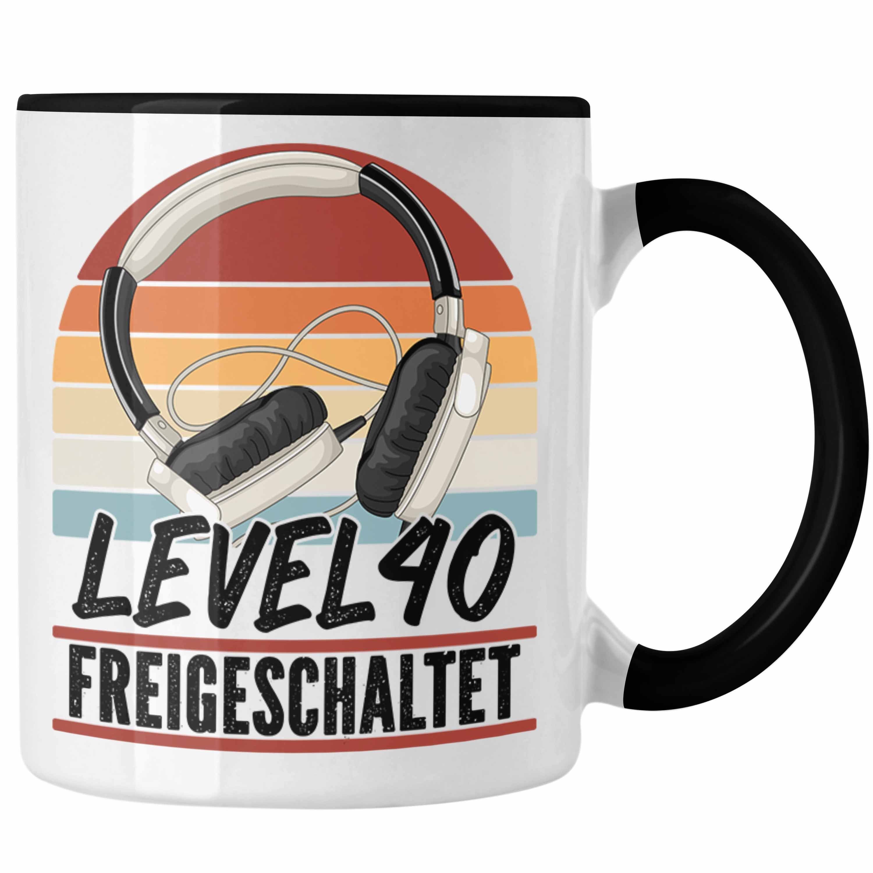 Trendation Tasse 40. Geburtstag Geschenk Männer Gaming Kaffee-Becher Gamer 40er Geburts Schwarz