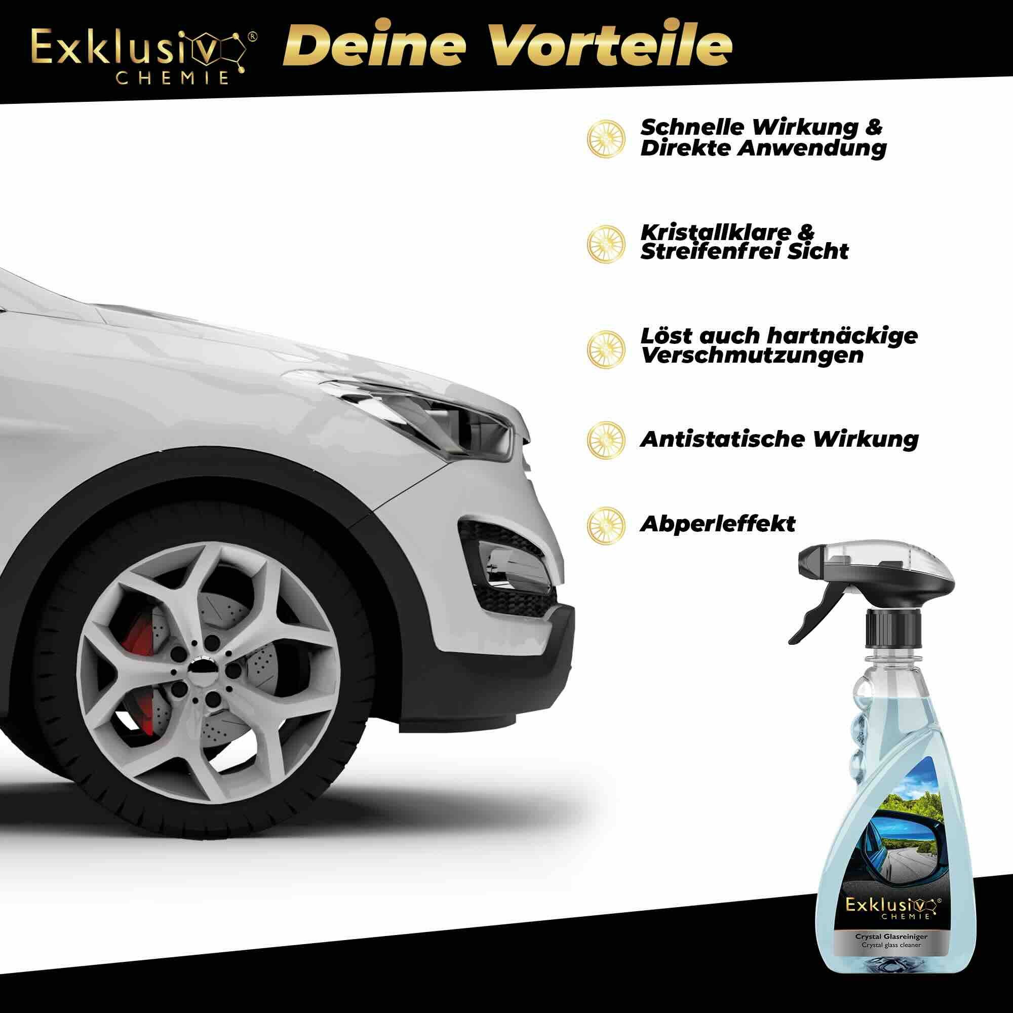Exklusiv Chemie GmbH Glasreiniger Glasreiniger (Abperleffekt, Antistatisch, Streifenfreie Scheiben)