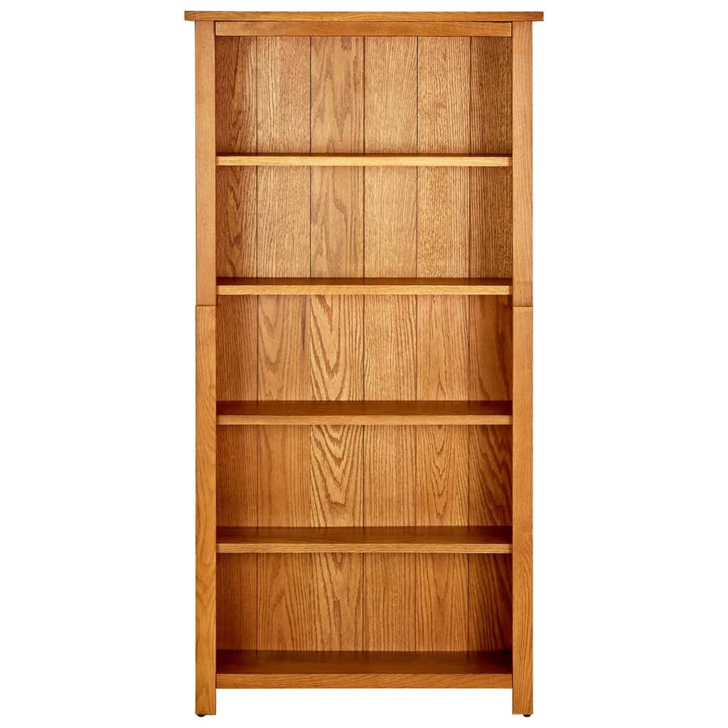 furnicato Bücherregal Massivholz mit Eichenfurnier 70x22x140 cm in Naturholz, 1-tlg.