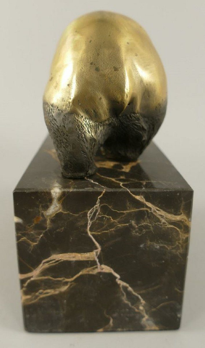 Padrino - 15 Bronze 7 - Deko x H. Accessoires 13 Casa Panda cm Schwarz Skulptur Dekofigur / x Bär - Bronzefigur Schreibtisch Dekofigur Gold