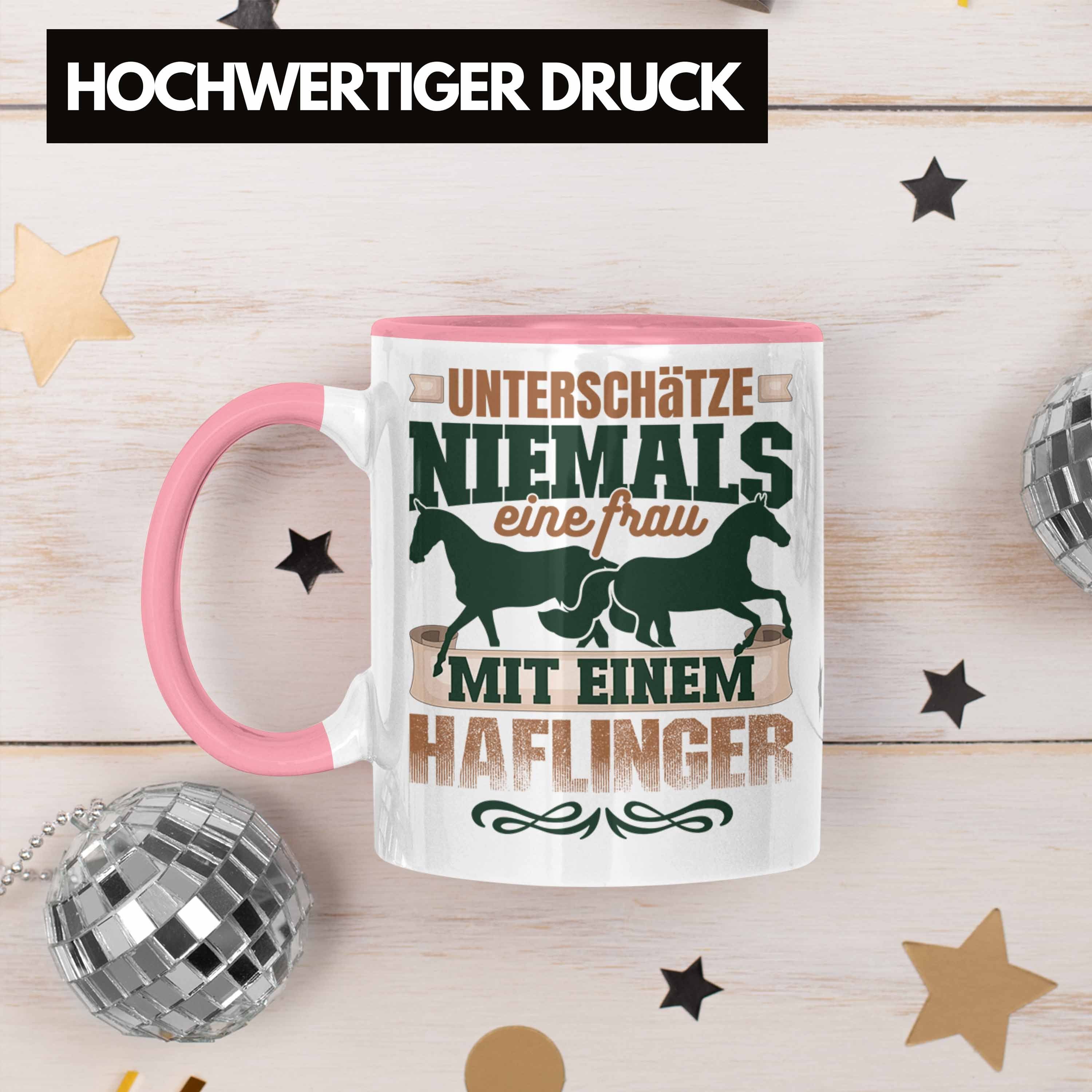 Reiterin Pferde Trendation Geschenk Tasse Tasse Haflinger Rosa Geschenkidee