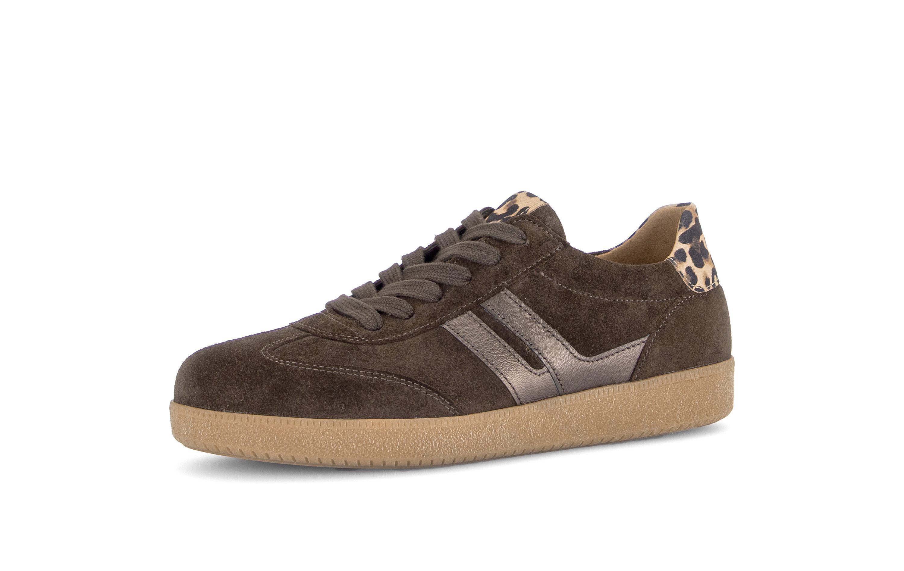 Gabor Sneaker Freizeitschuh, Halbschuh, Schnürer, Kontrastbesatz in Metallic-Optik