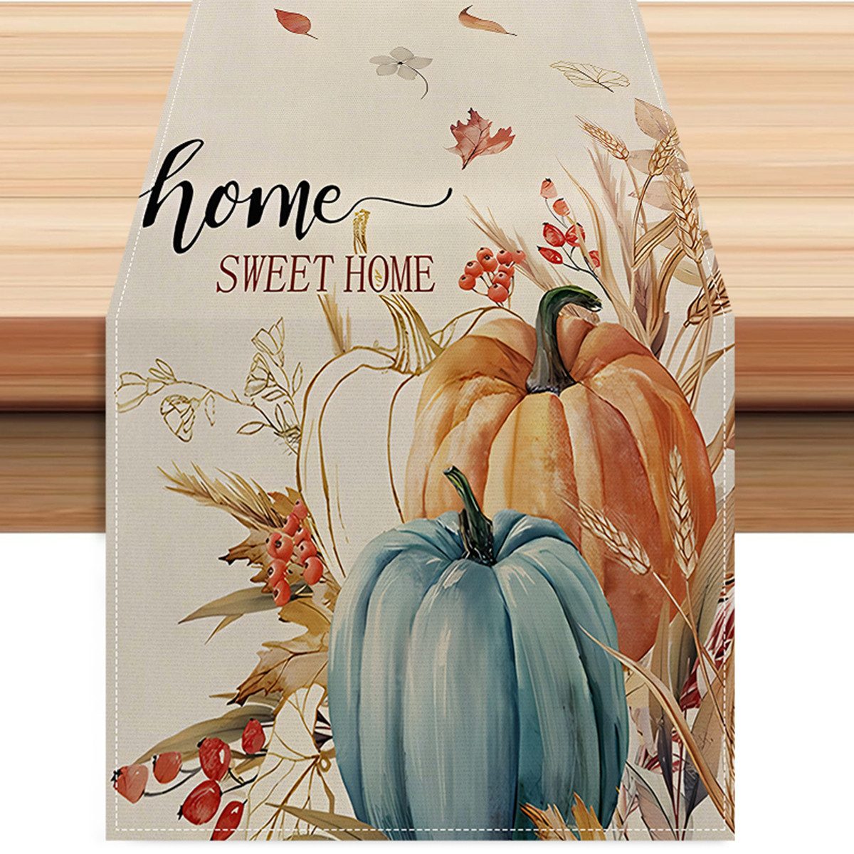 LAPAPRO Узкие скатерти Halloween Узкие скатерти Leinen mit Kürbis Druck, 1 Stück,33 x 183 cm