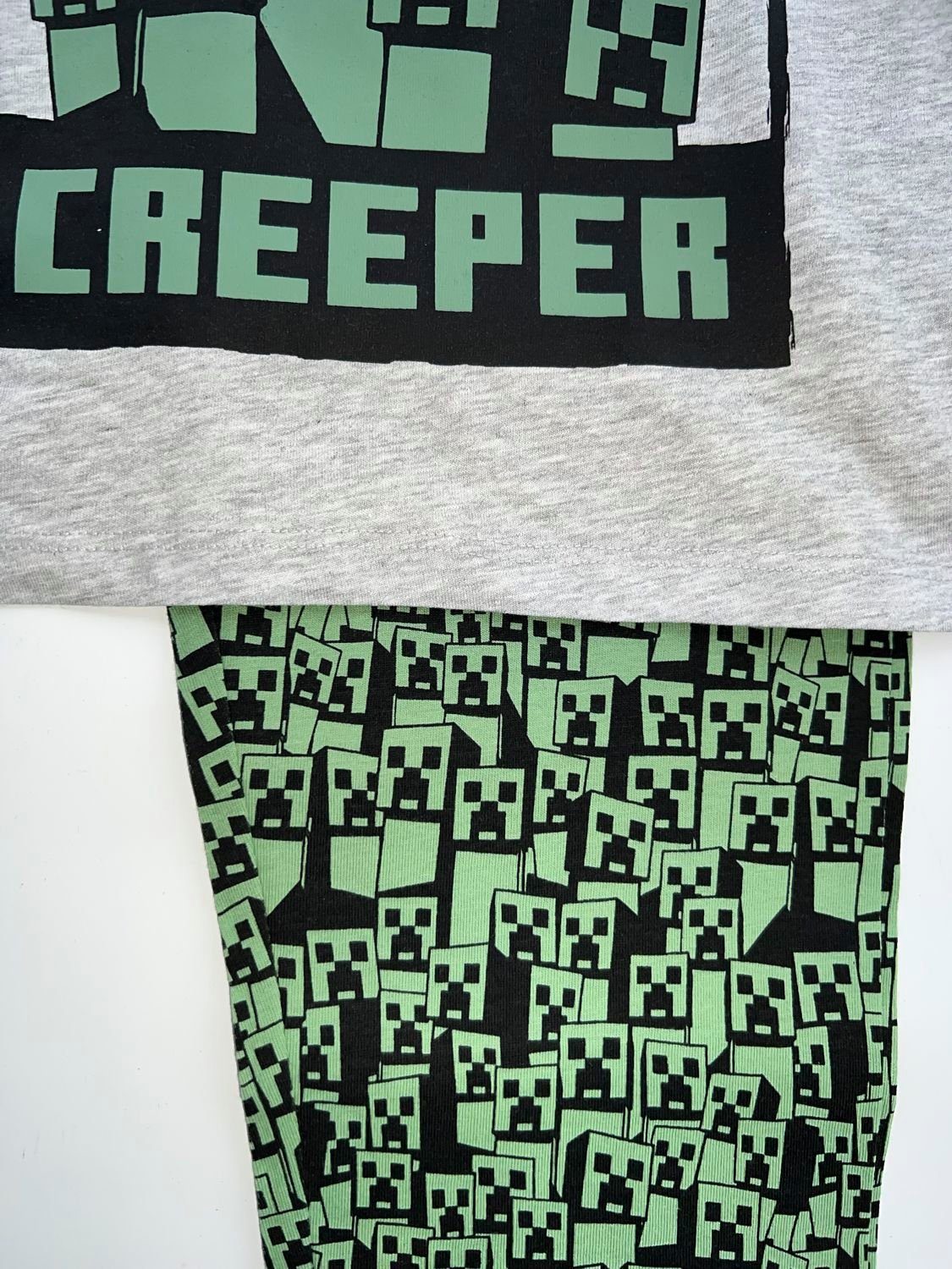 Minecraft Pyjama Minecraft langer Schlafanzug Pyjama Survival Mode Gray - Green